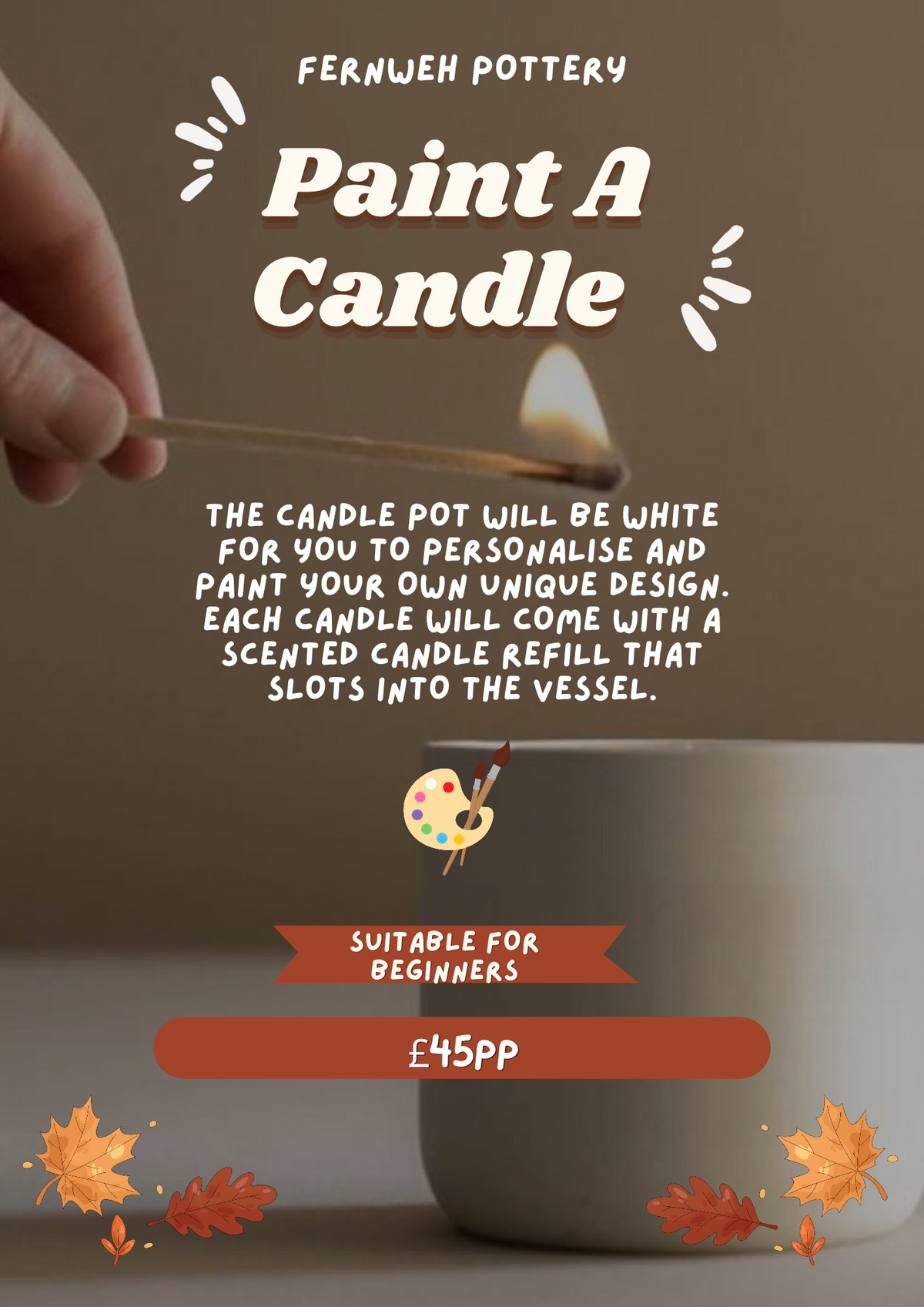 Autumn Workshop : Paint your own candle pot! BYOB