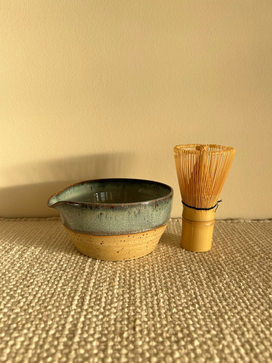 MADE TO ORDER : Speckled Blue Matcha Bowl