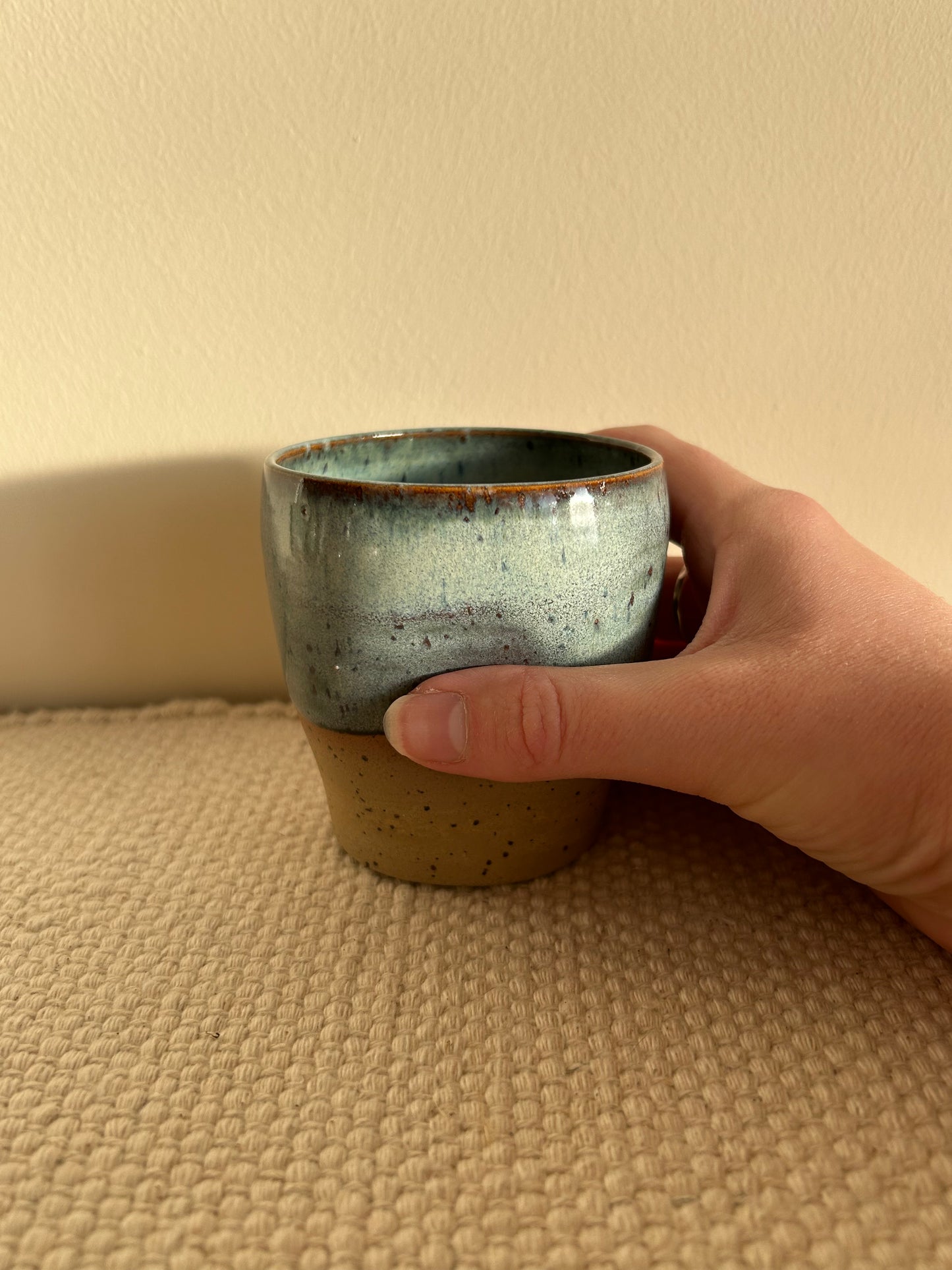MADE TO ORDER : Blue Speckle Dimple Cup