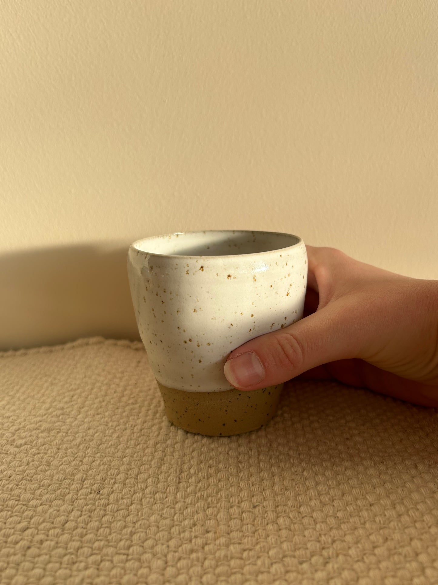 MADE TO ORDER : Snowy white Dimple Cup