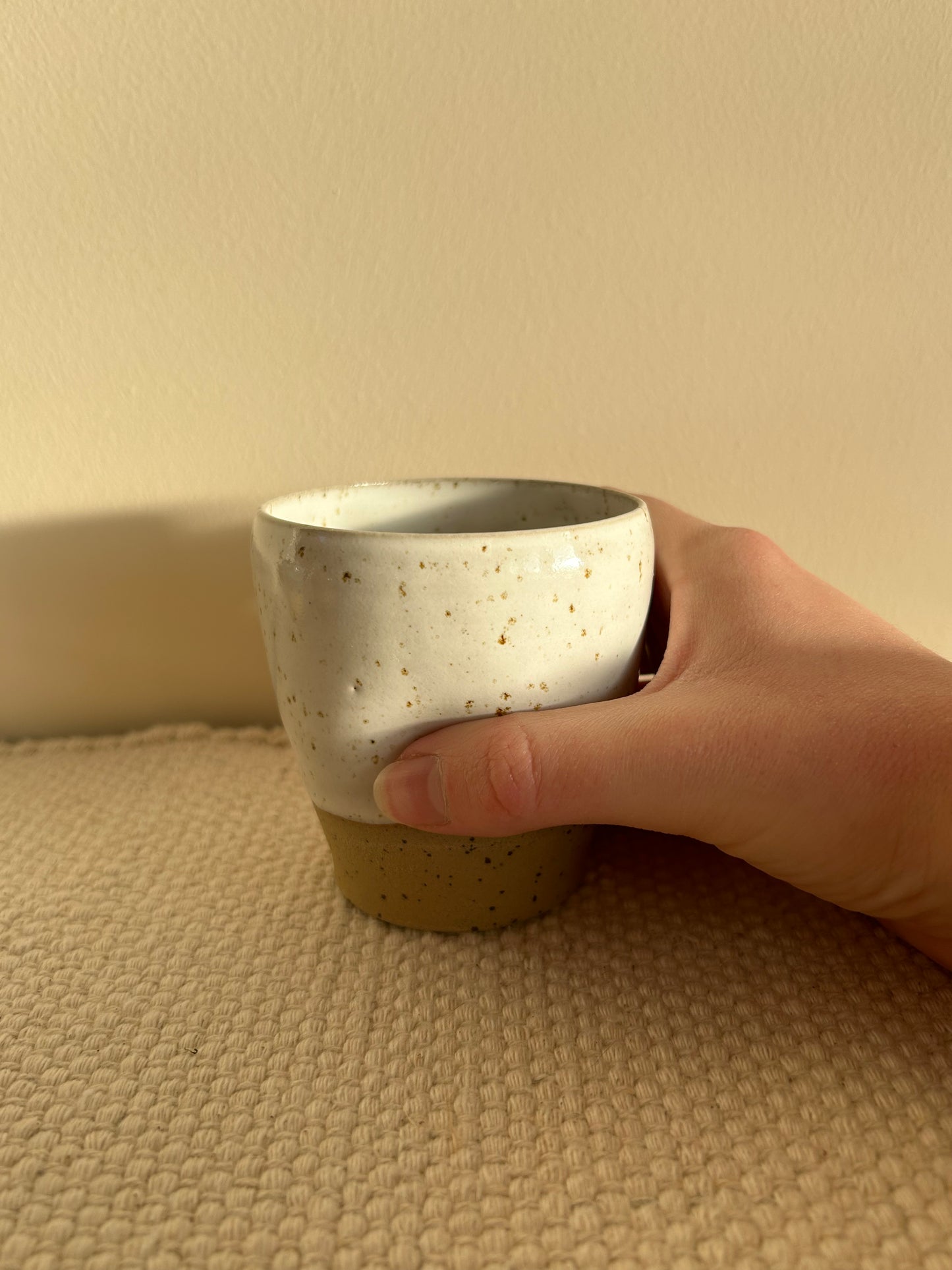 MADE TO ORDER : Snowy white Dimple Cup