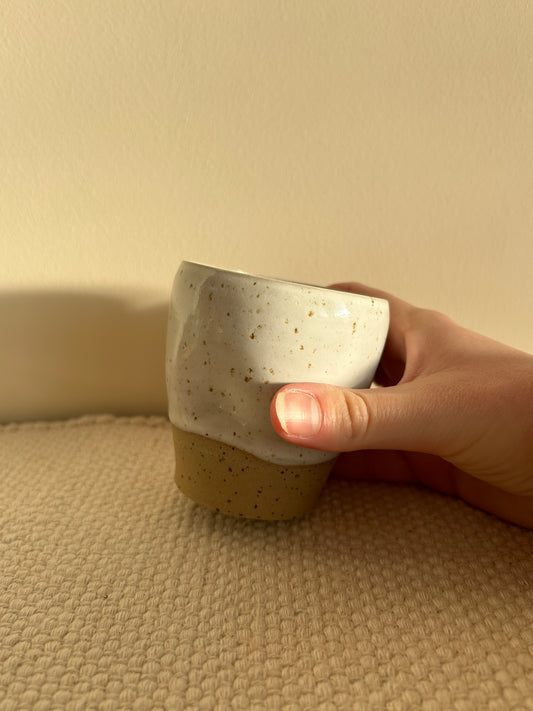 MADE TO ORDER : Snowy white Dimple Cup