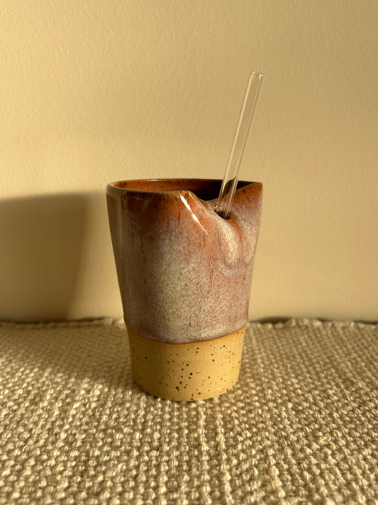 MADE TO ORDER : Pink Speckle Straw Cup