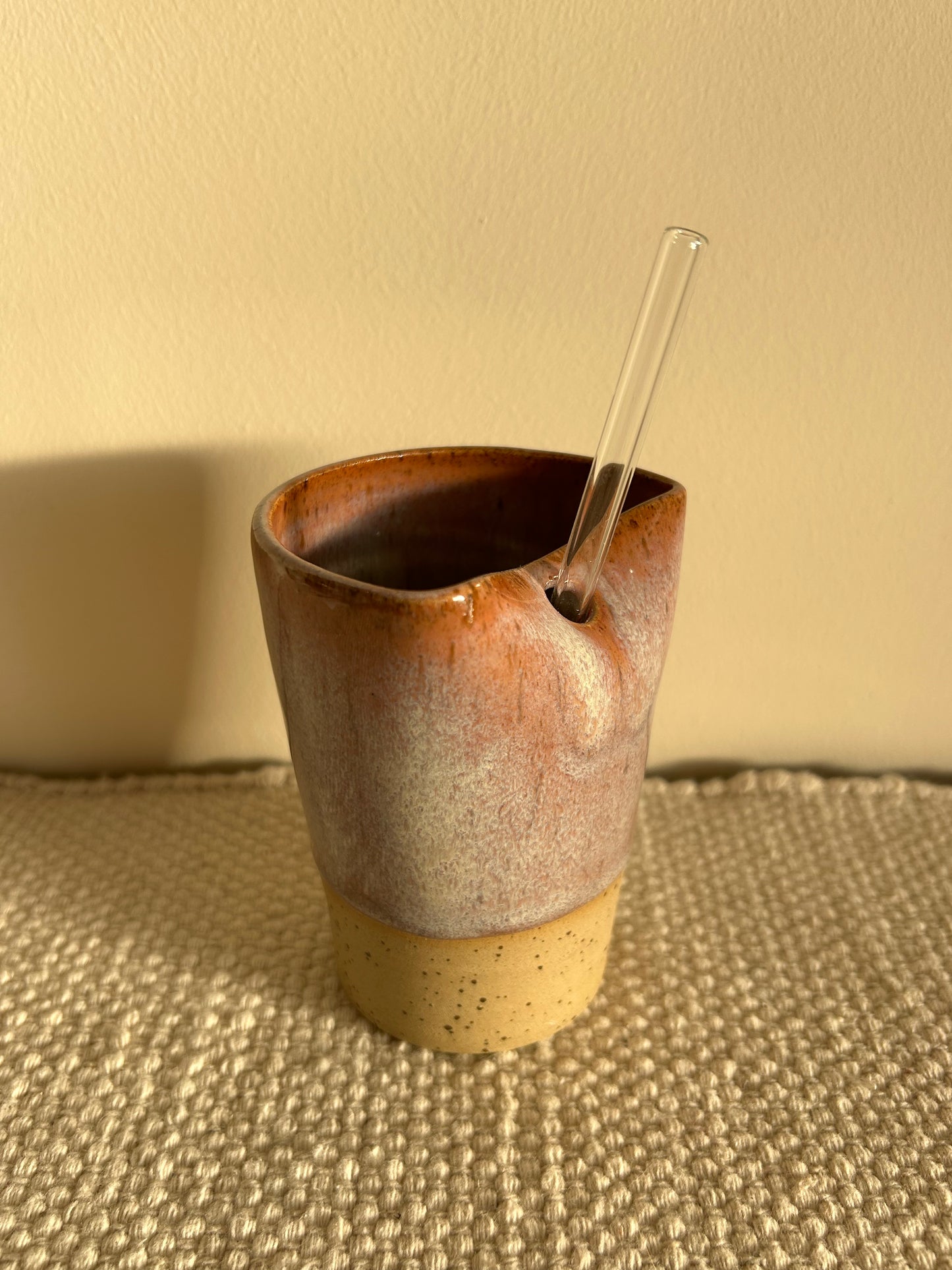 MADE TO ORDER : Pink Speckle Straw Cup