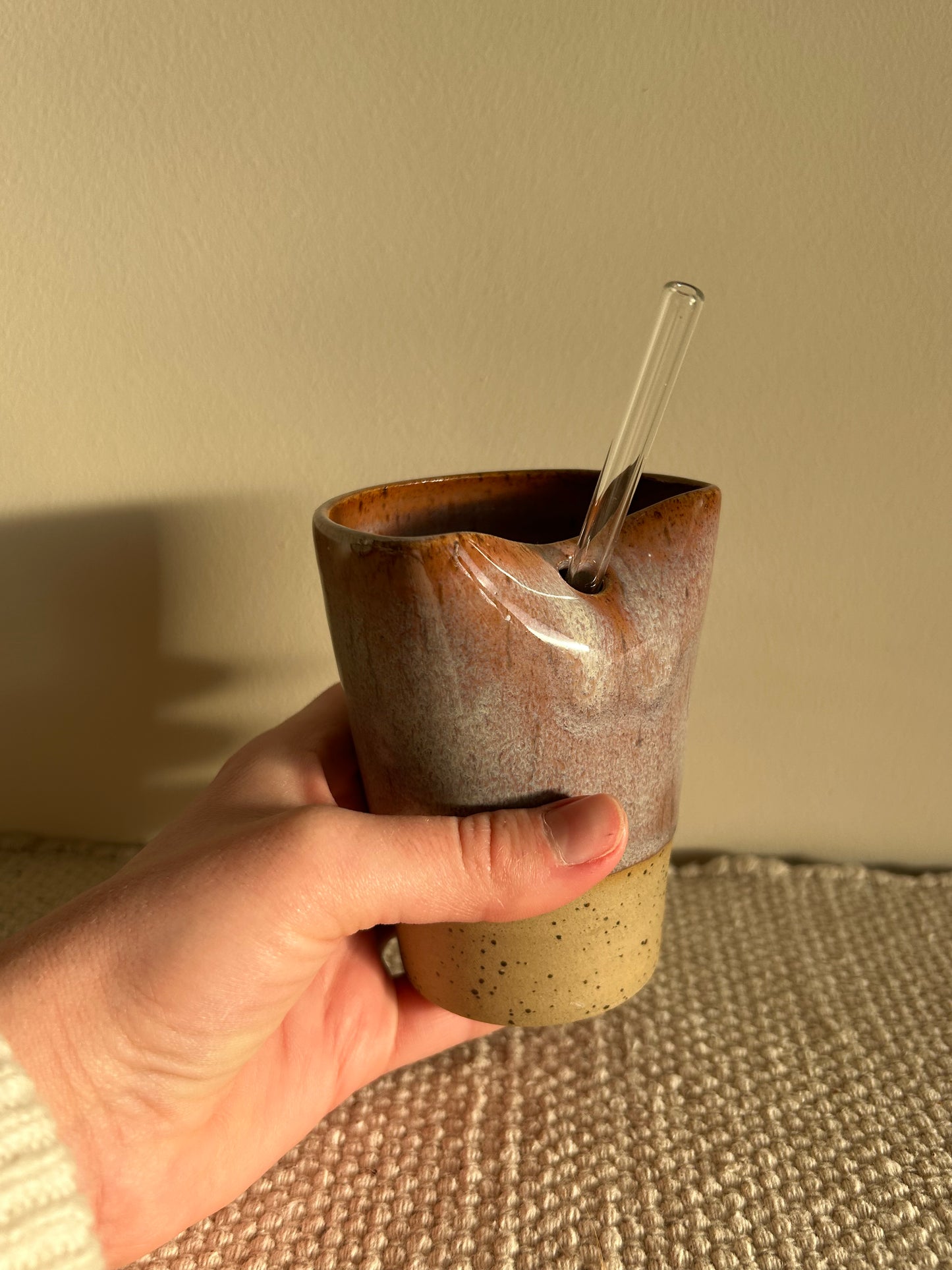 MADE TO ORDER : Pink Speckle Straw Cup