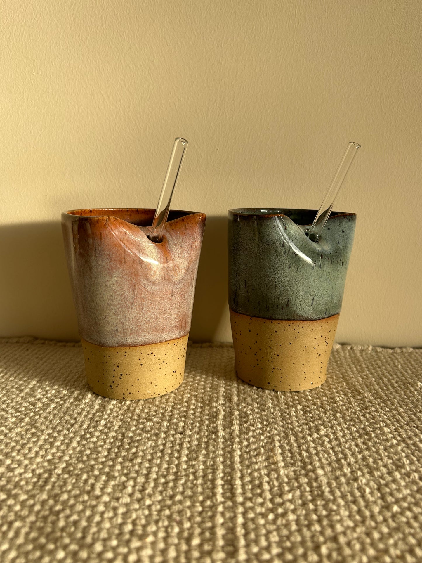 MADE TO ORDER : Pink Speckle Straw Cup