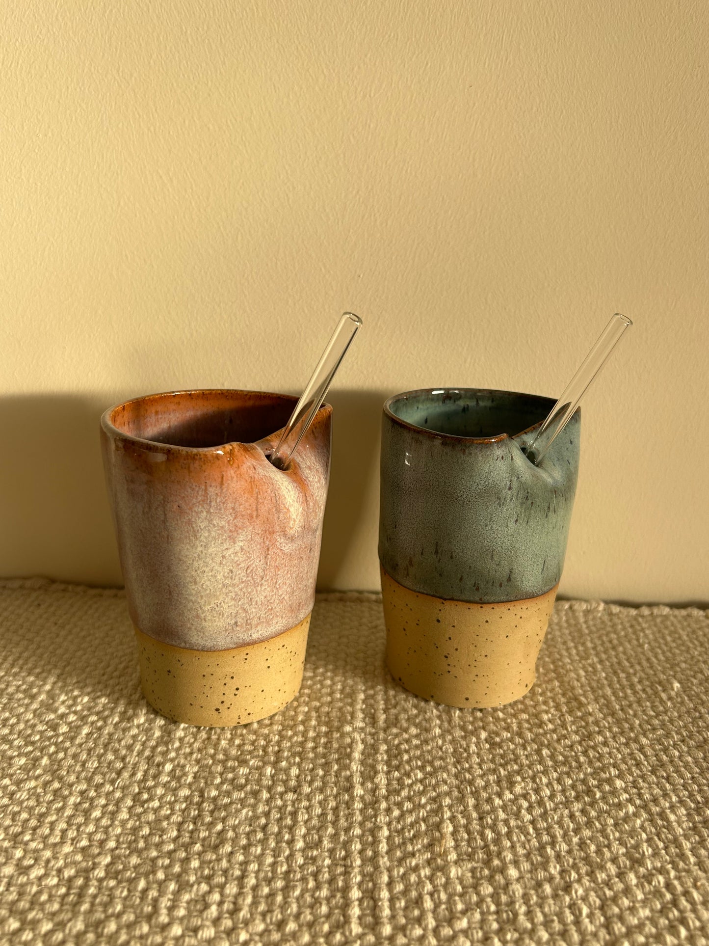 MADE TO ORDER : Pink Speckle Straw Cup