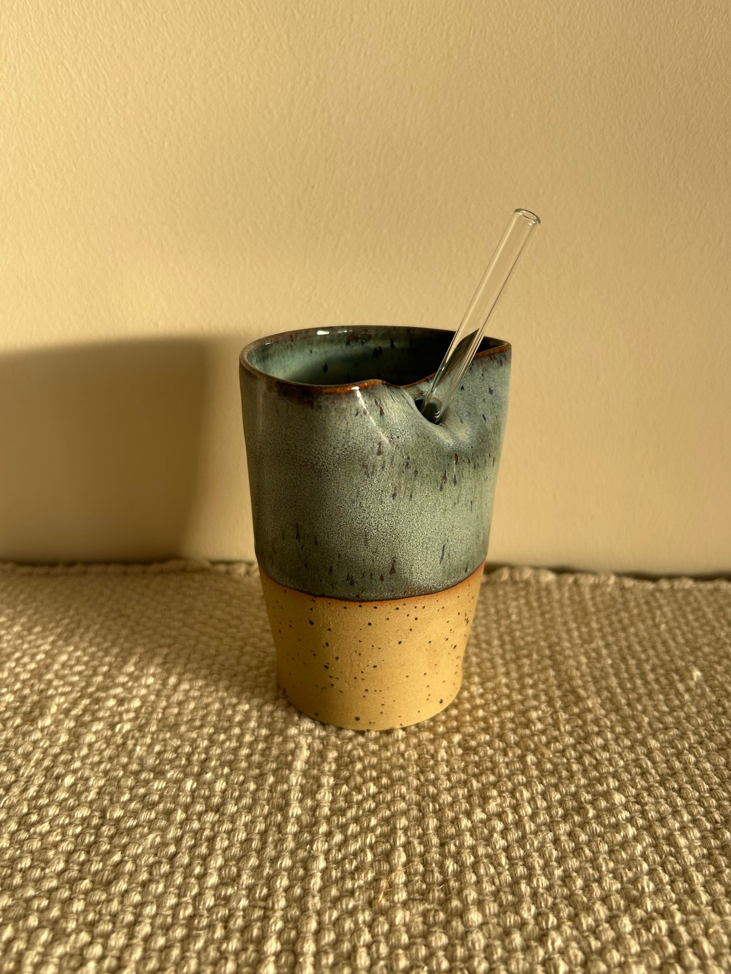 MADE TO ORDER : Blue Speckle Straw Cup