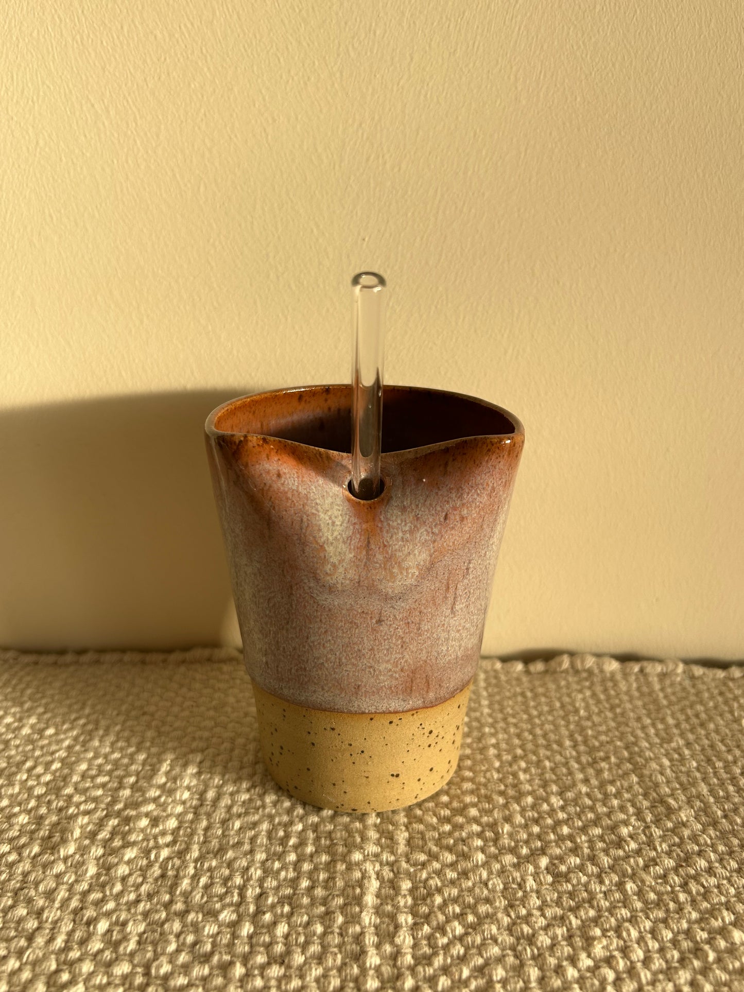 MADE TO ORDER : Pink Speckle Straw Cup