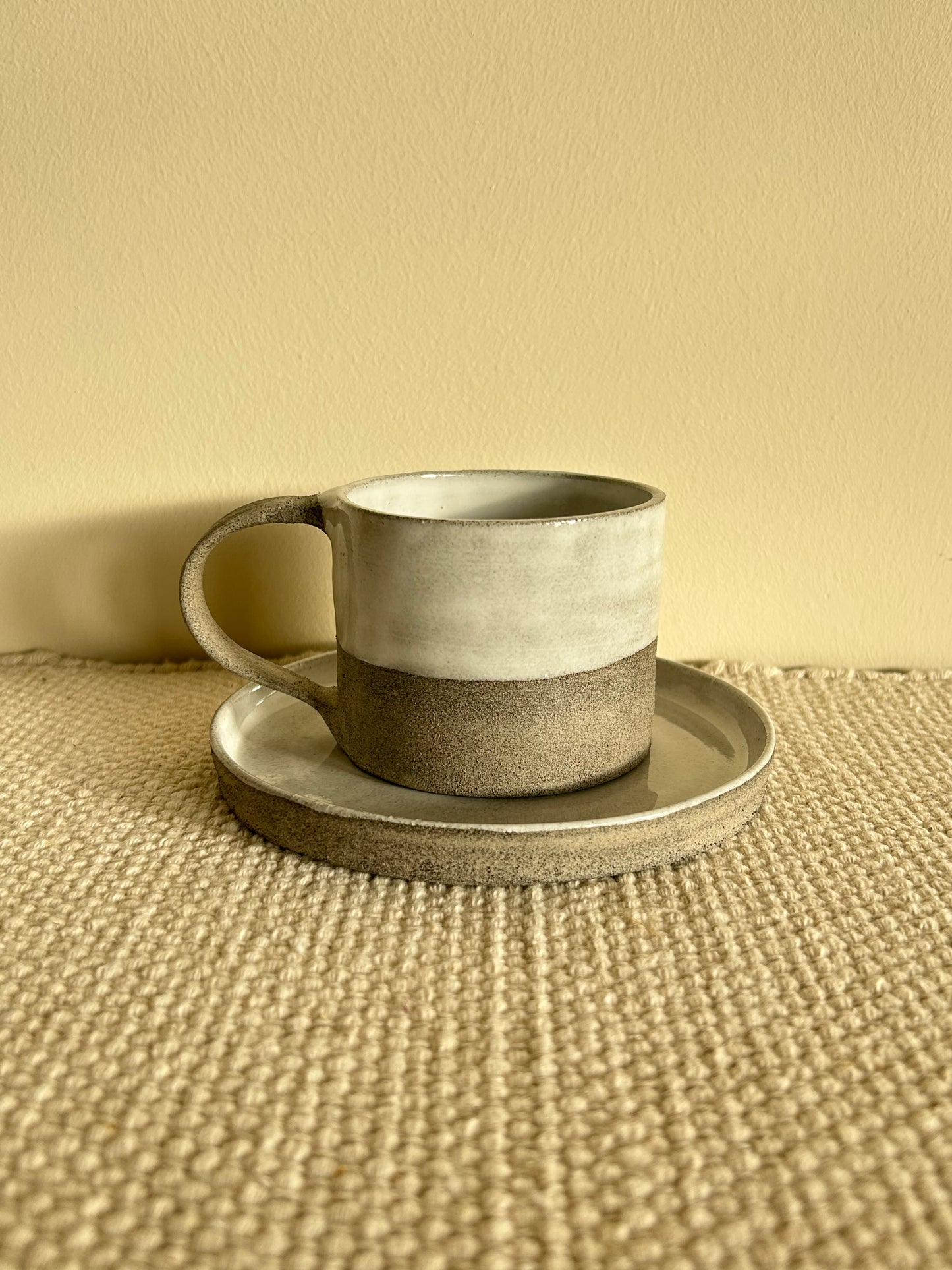 MADE TO ORDER : Snow Grey Stoneware Handmade Saucer Plate / Pottery Ceramic Dinnerware