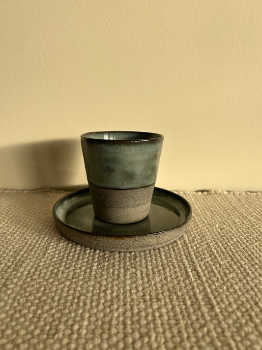 MADE TO ORDER : Blue Midnight Stoneware Handmade Saucer Plate / Pottery Ceramic Dinnerware