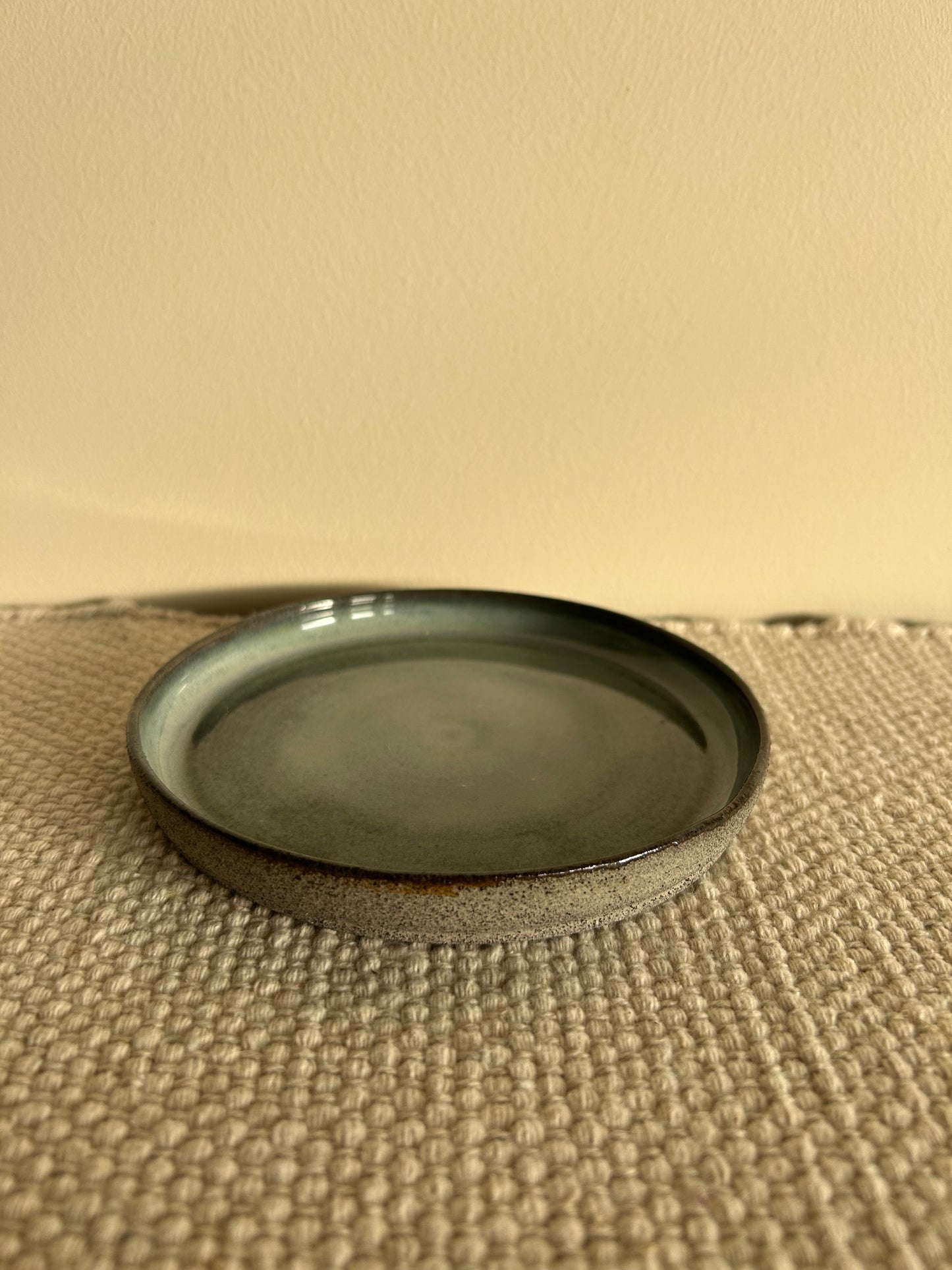 MADE TO ORDER : Blue Midnight Stoneware Handmade Saucer Plate / Pottery Ceramic Dinnerware