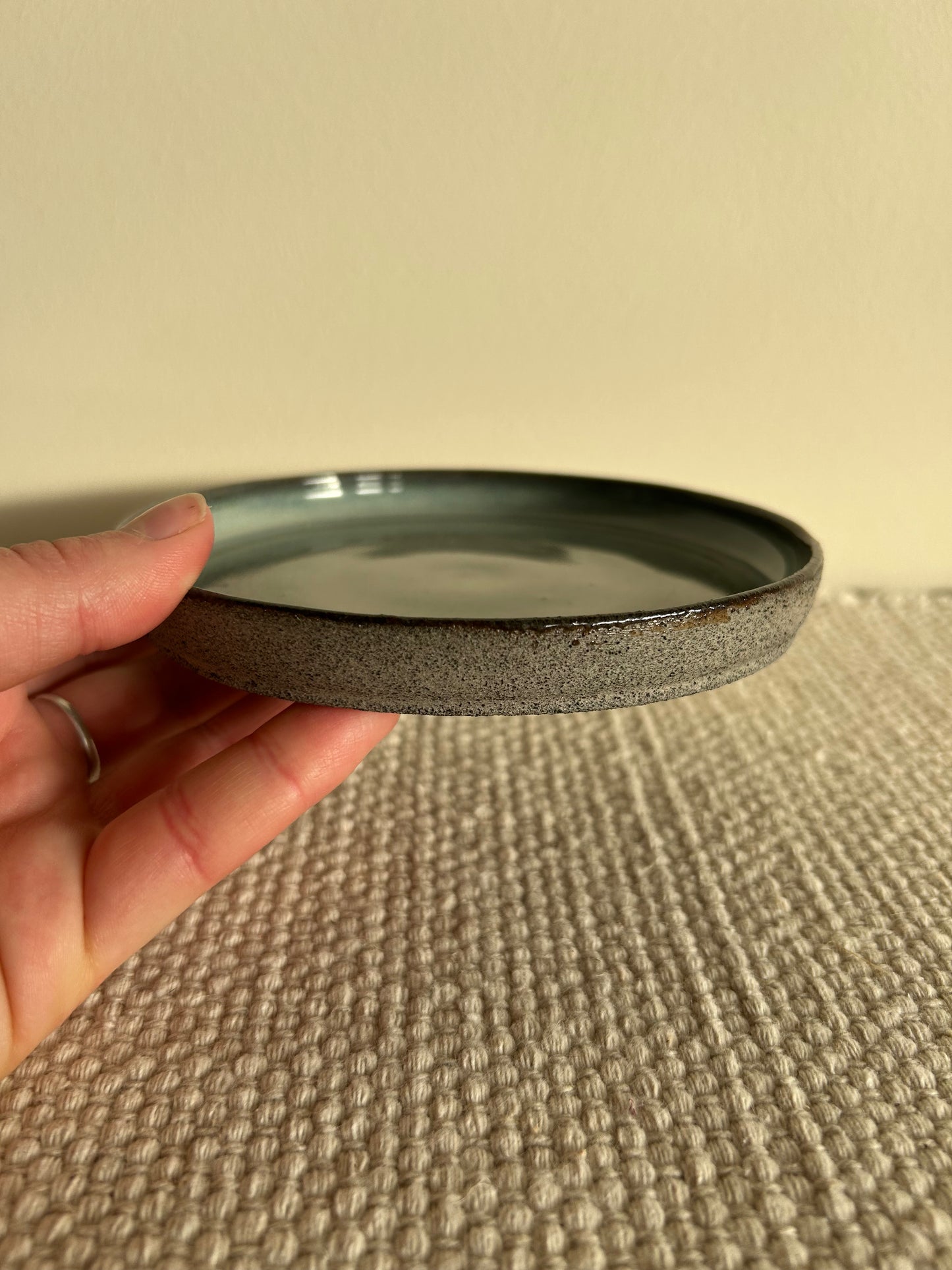 MADE TO ORDER : Blue Midnight Stoneware Handmade Saucer Plate / Pottery Ceramic Dinnerware