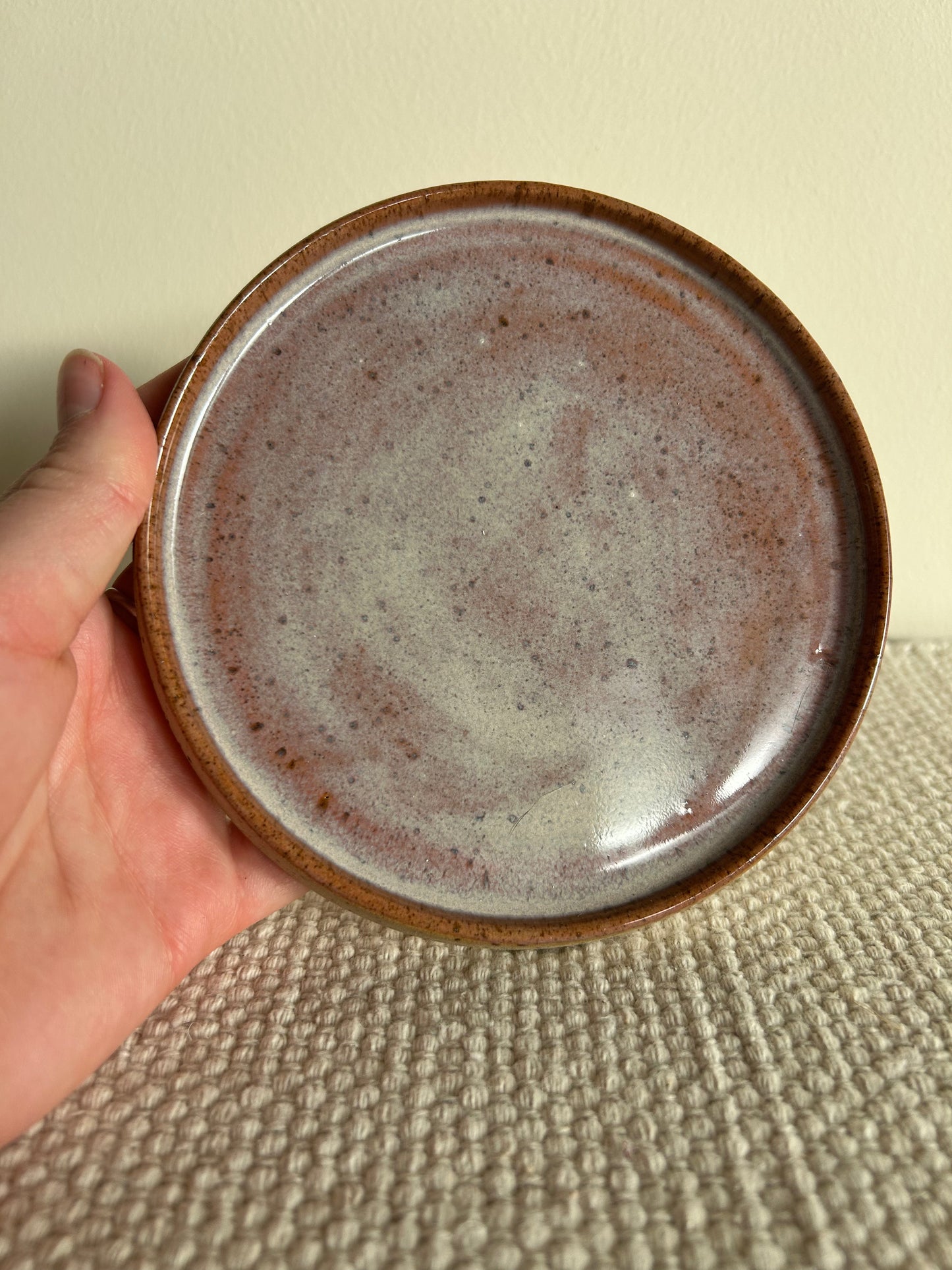 MADE TO ORDER : Speckled Plum Stoneware Handmade Saucer Plate / Pottery Ceramic Dinnerware