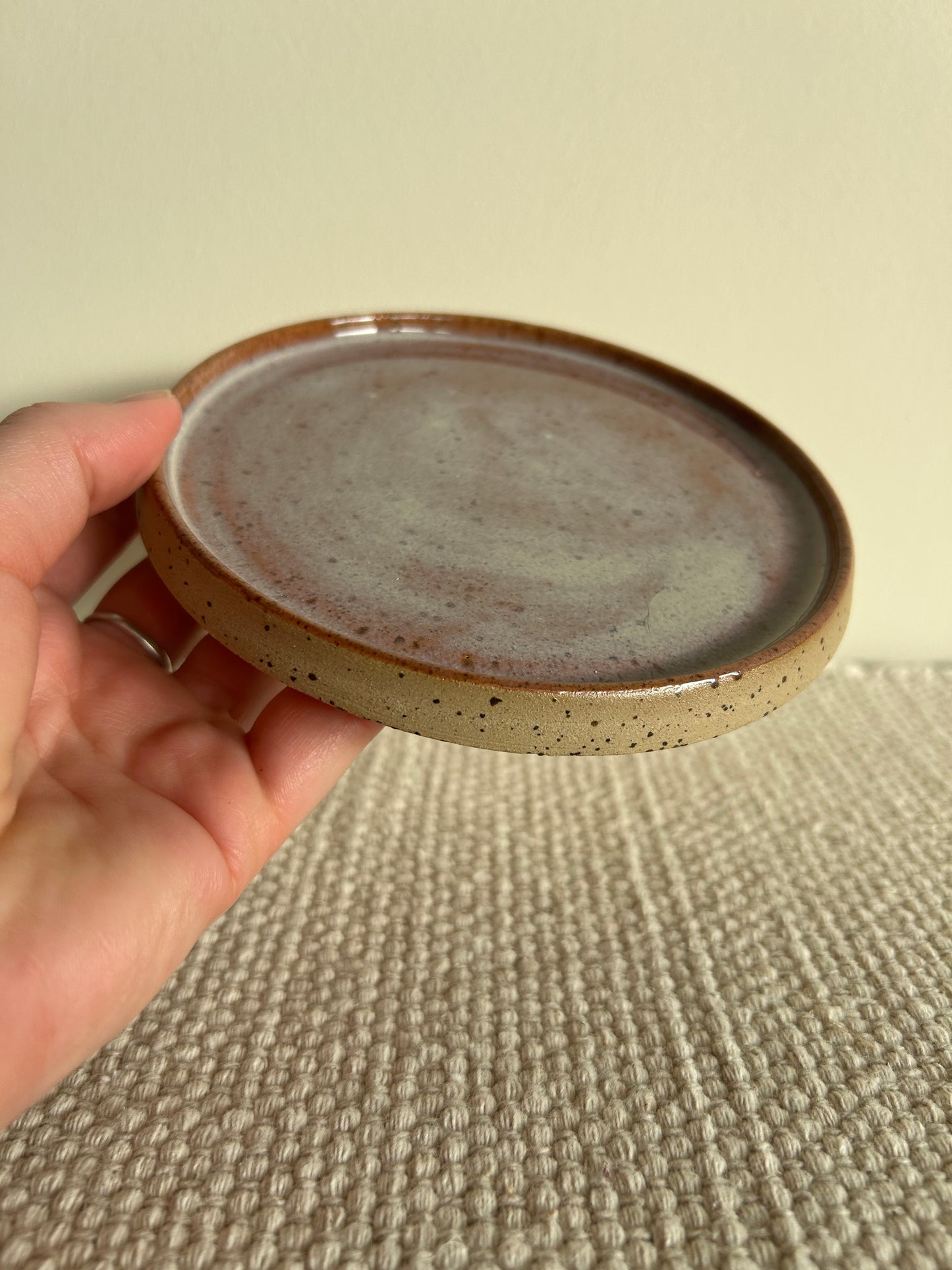 MADE TO ORDER : Speckled Plum Stoneware Handmade Saucer Plate / Pottery Ceramic Dinnerware