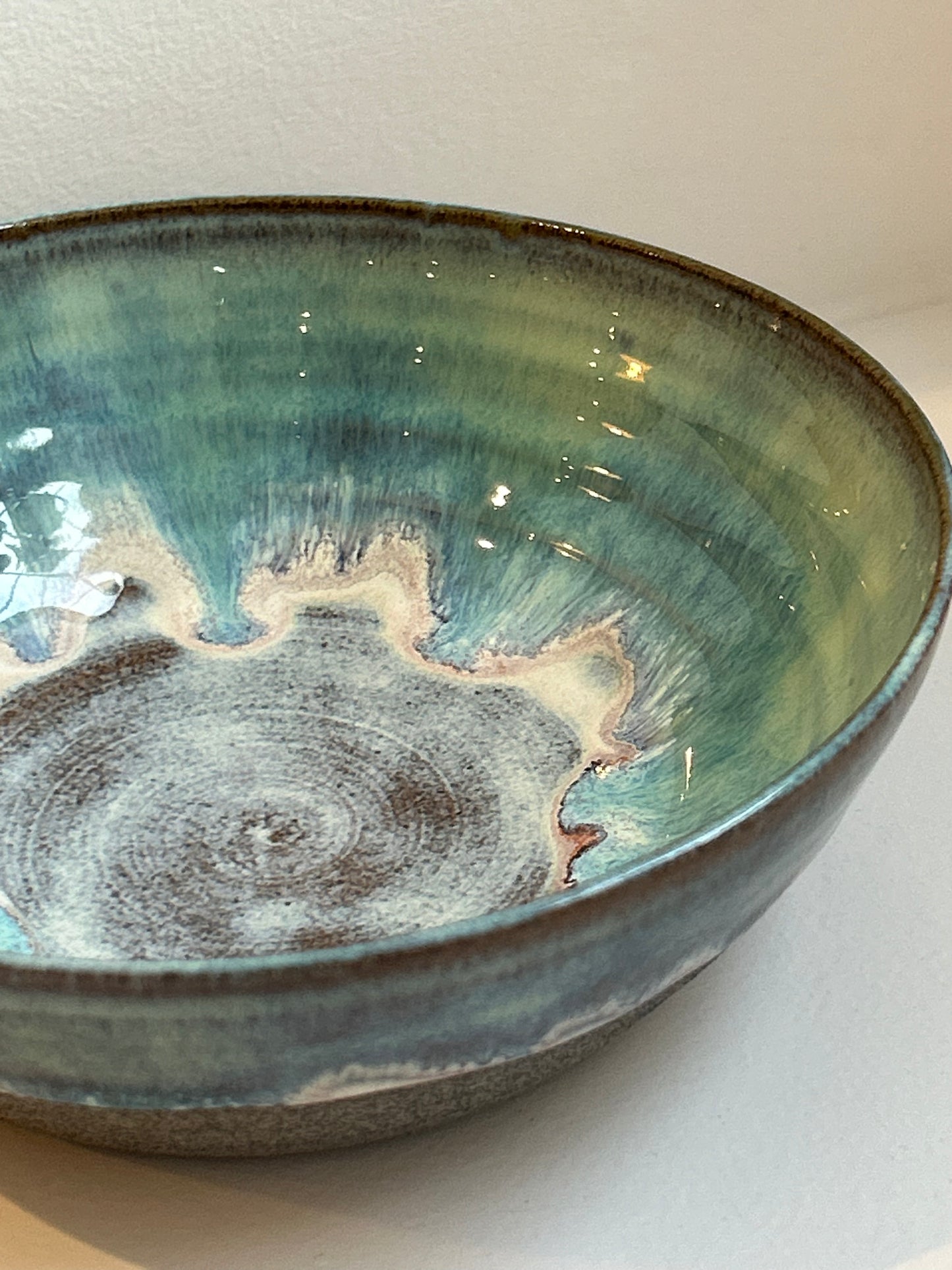 Grey Sea Green Pasta Bowl Taller