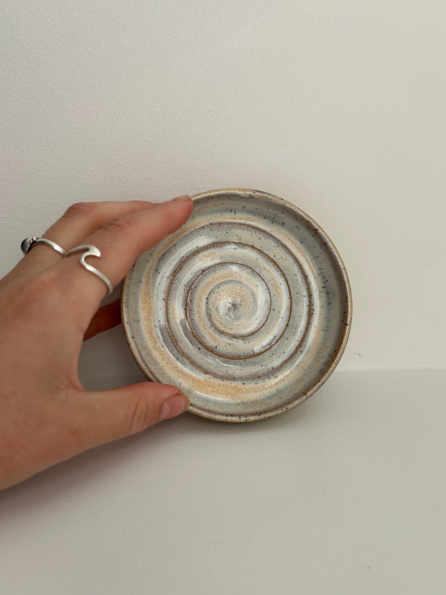 Honey Spiral Handmade Ceramic Soap Dish