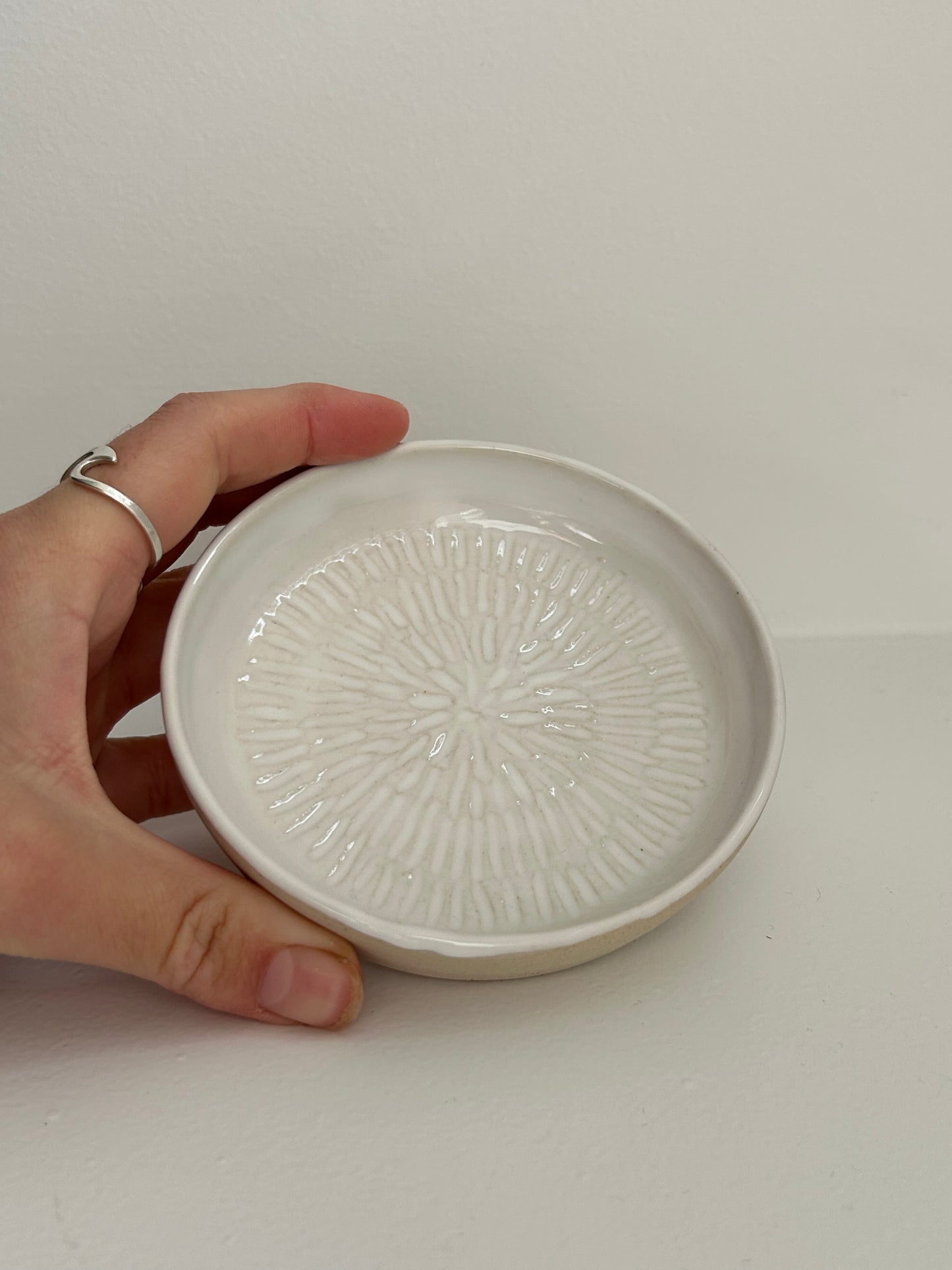 White Handmade Ceramic Soap Dish