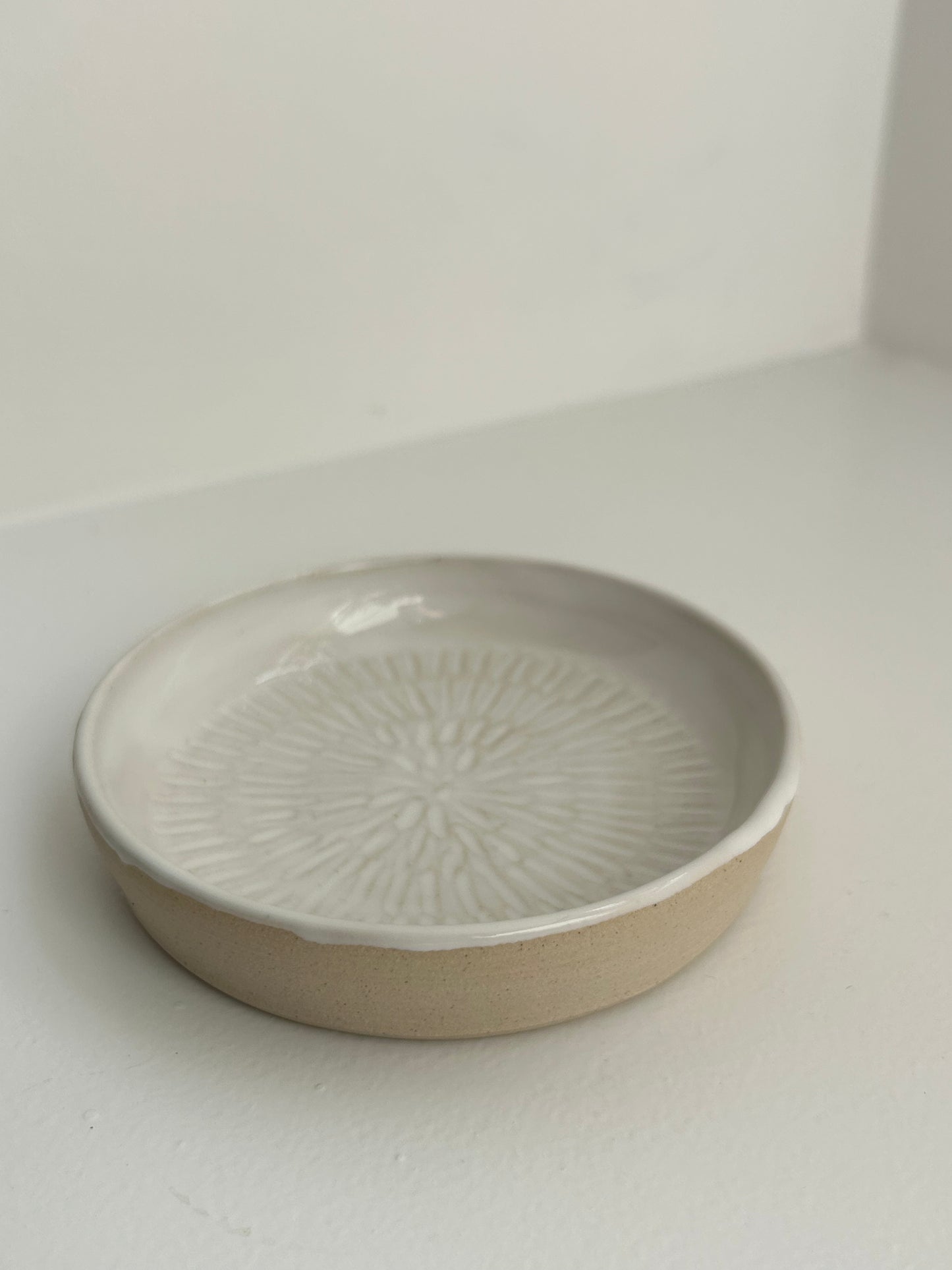 White Handmade Ceramic Soap Dish