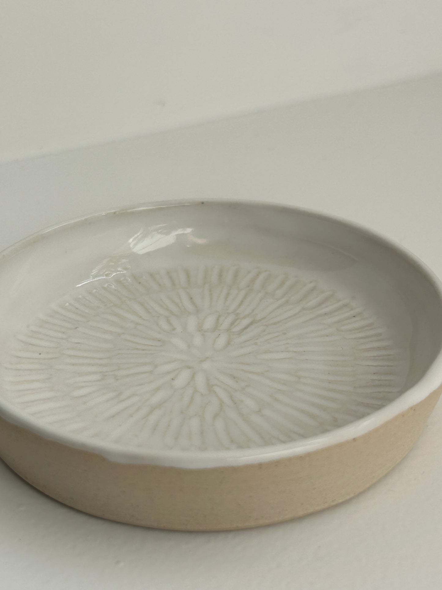 White Handmade Ceramic Soap Dish