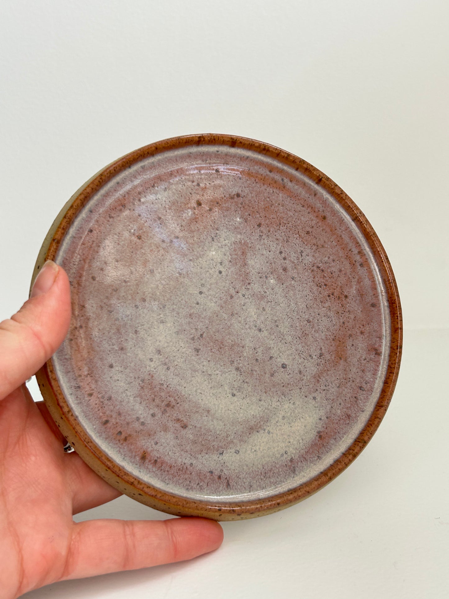 Speckled Plum Stoneware Handmade Saucer Plate