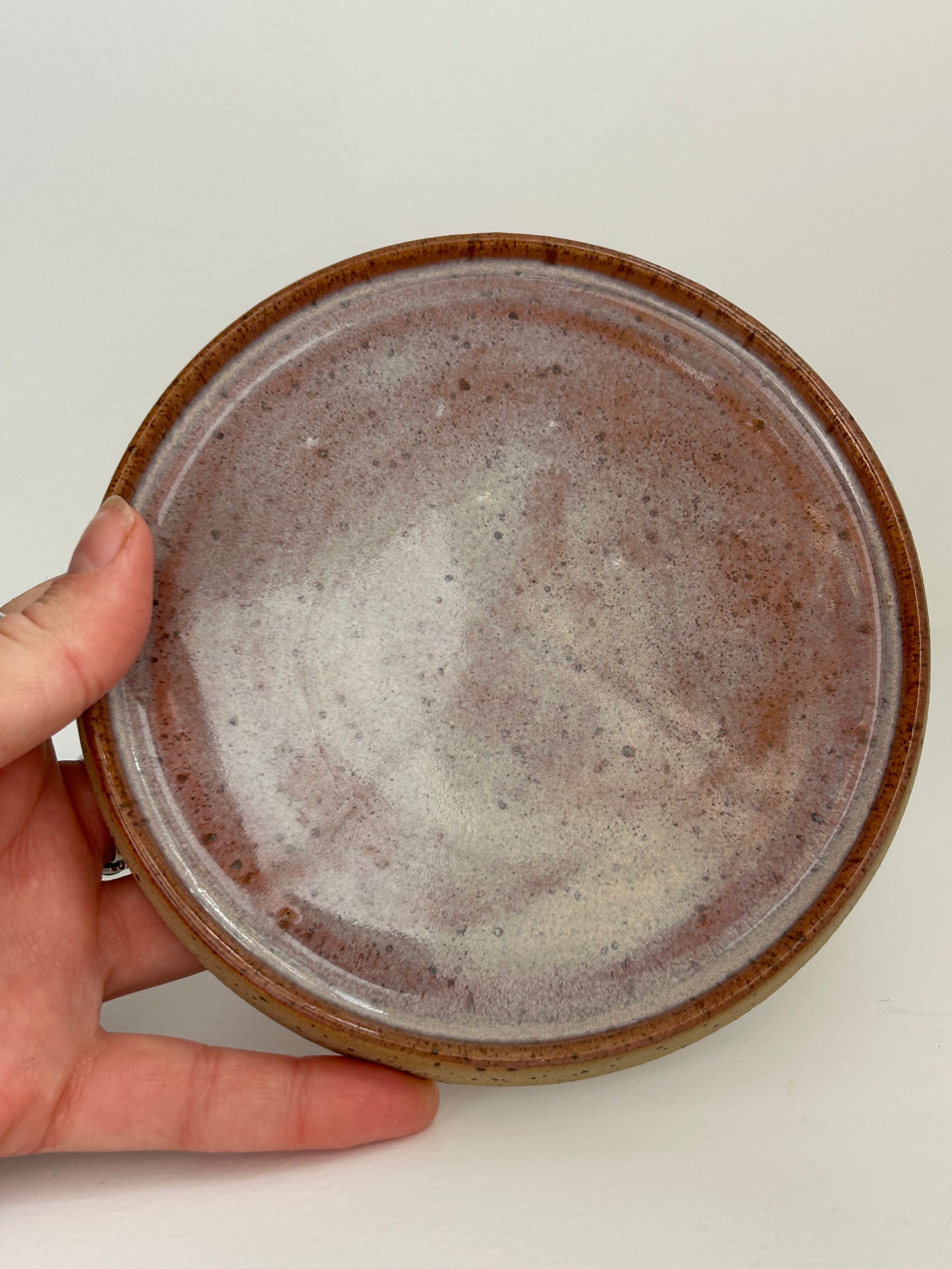 Speckled Plum Stoneware Handmade Saucer Plate
