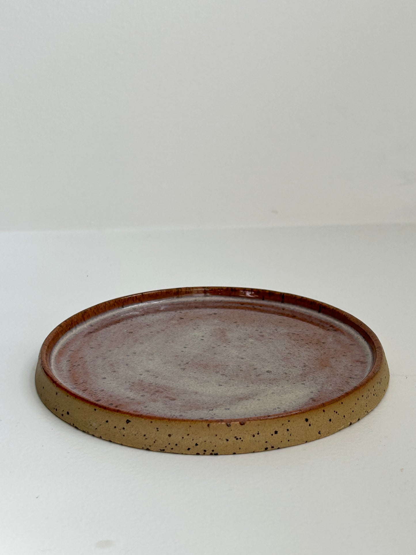 Speckled Plum Stoneware Handmade Saucer Plate