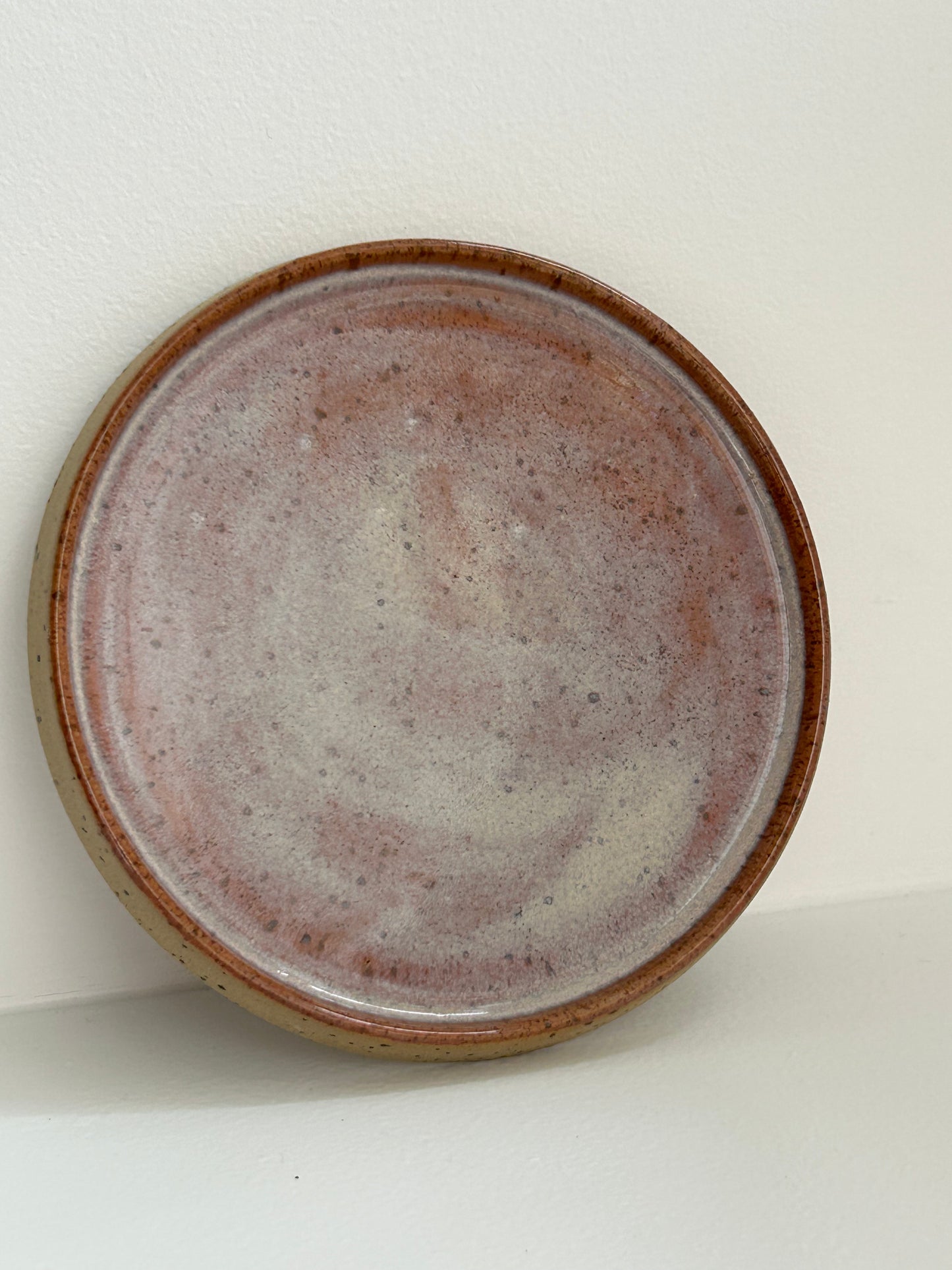 Speckled Plum Stoneware Handmade Saucer Plate