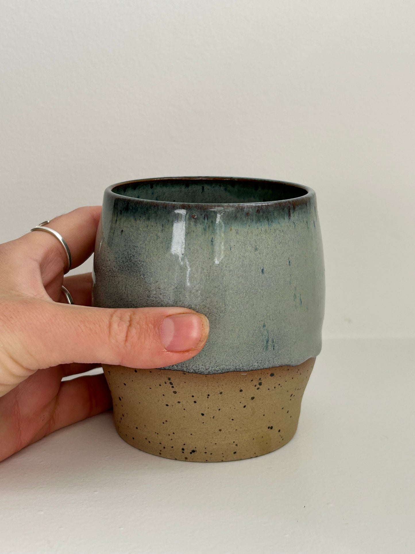 Blue Speckle Straight Tumbler
