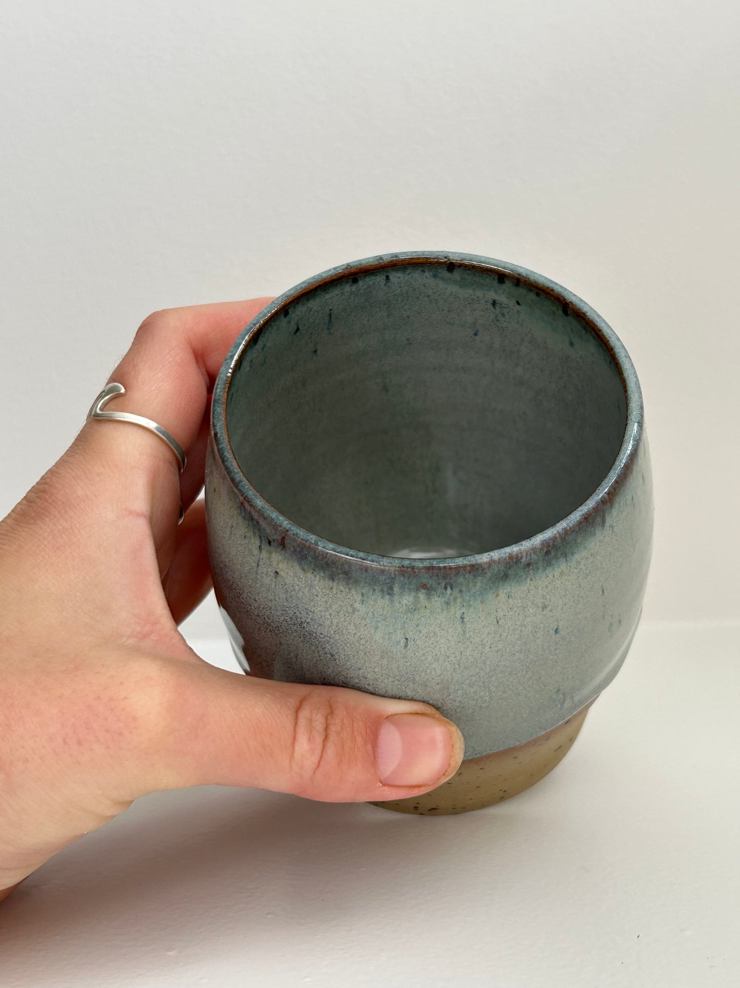Blue Speckle Straight Tumbler