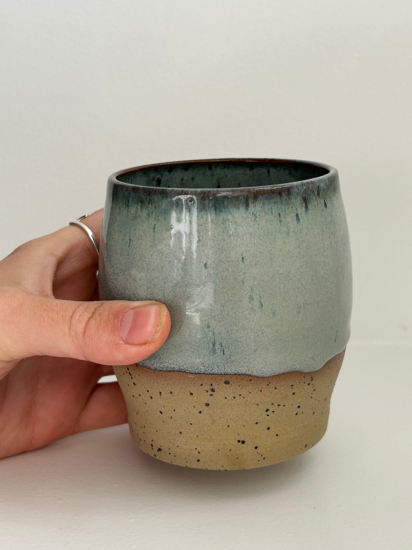 Blue Speckle Straight Tumbler