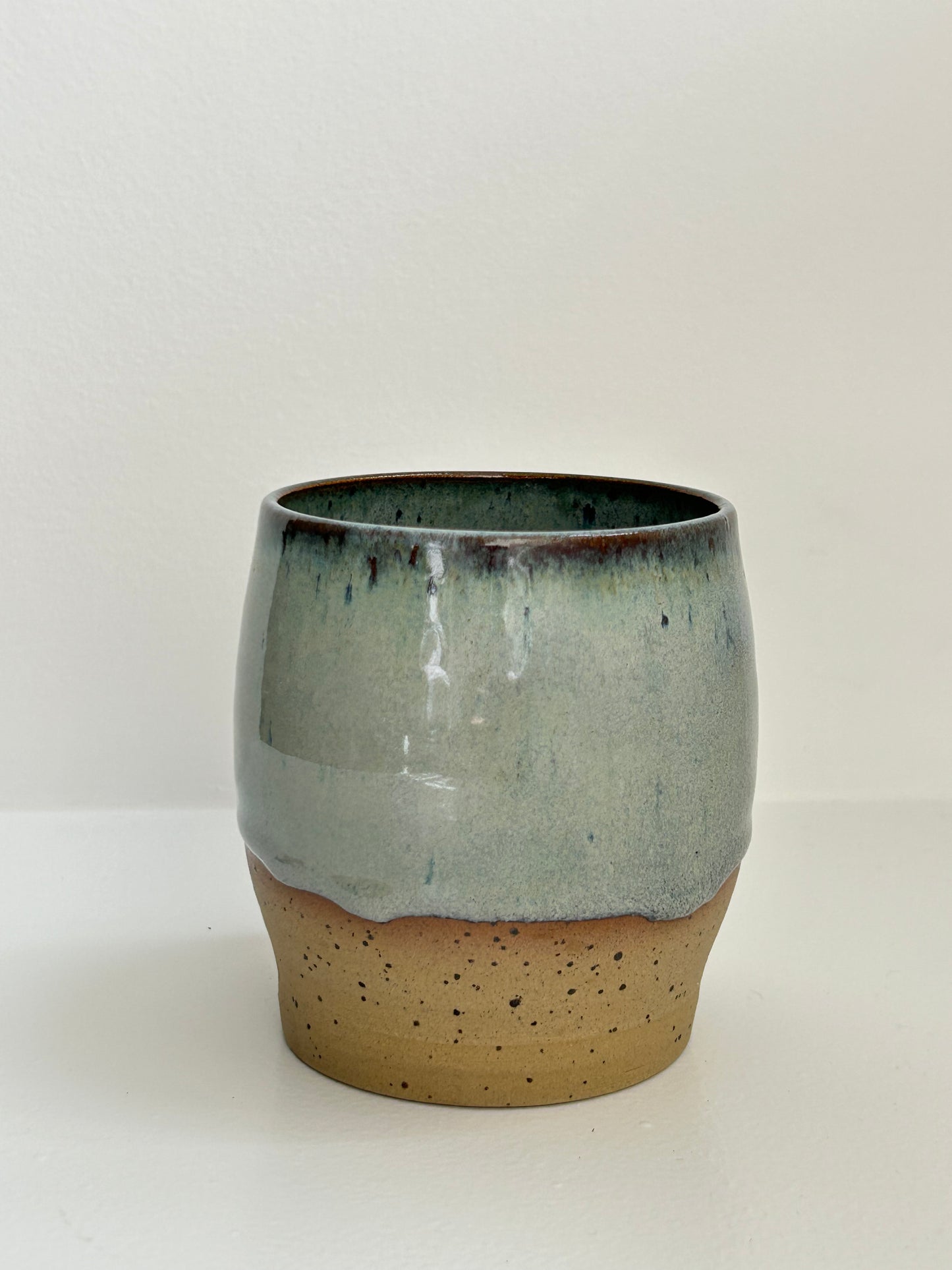 Blue Speckle Straight Tumbler