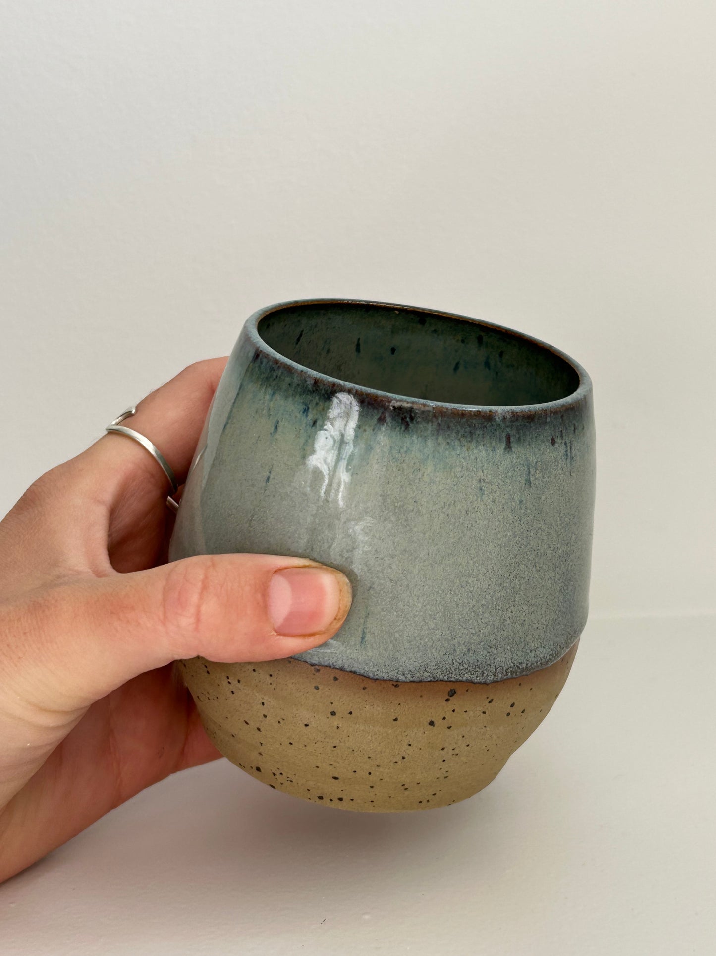 Blue Speckle Rounded Tumbler