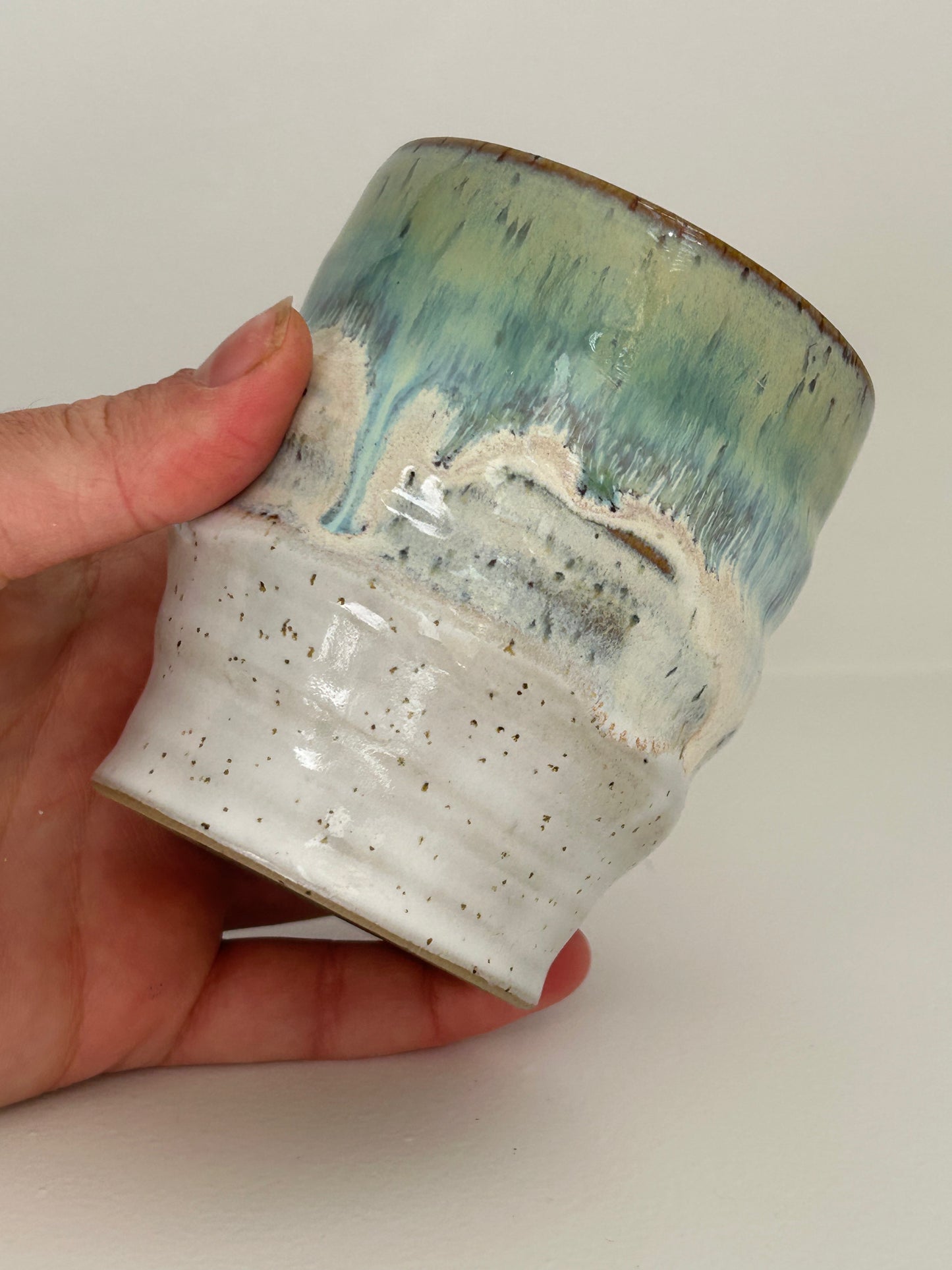 Sea Green Ceramic Wiggle Cup Tall