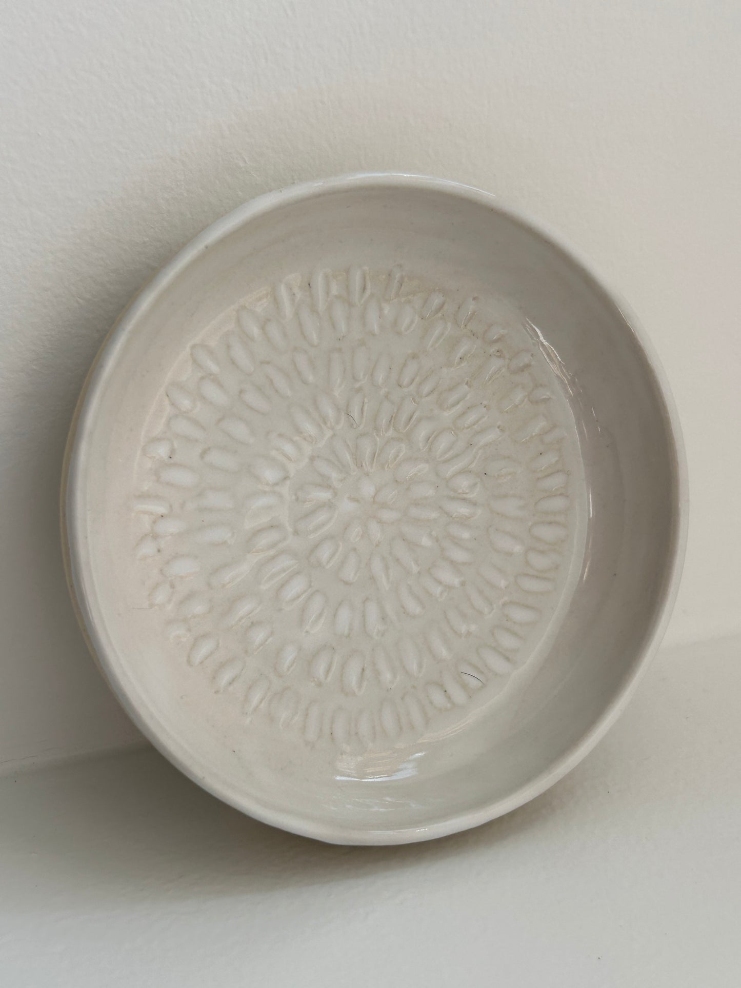 White Handmade Ceramic Soap Dish