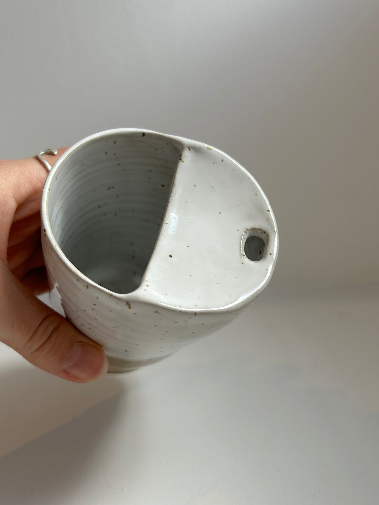 Speckled White Travel Cup