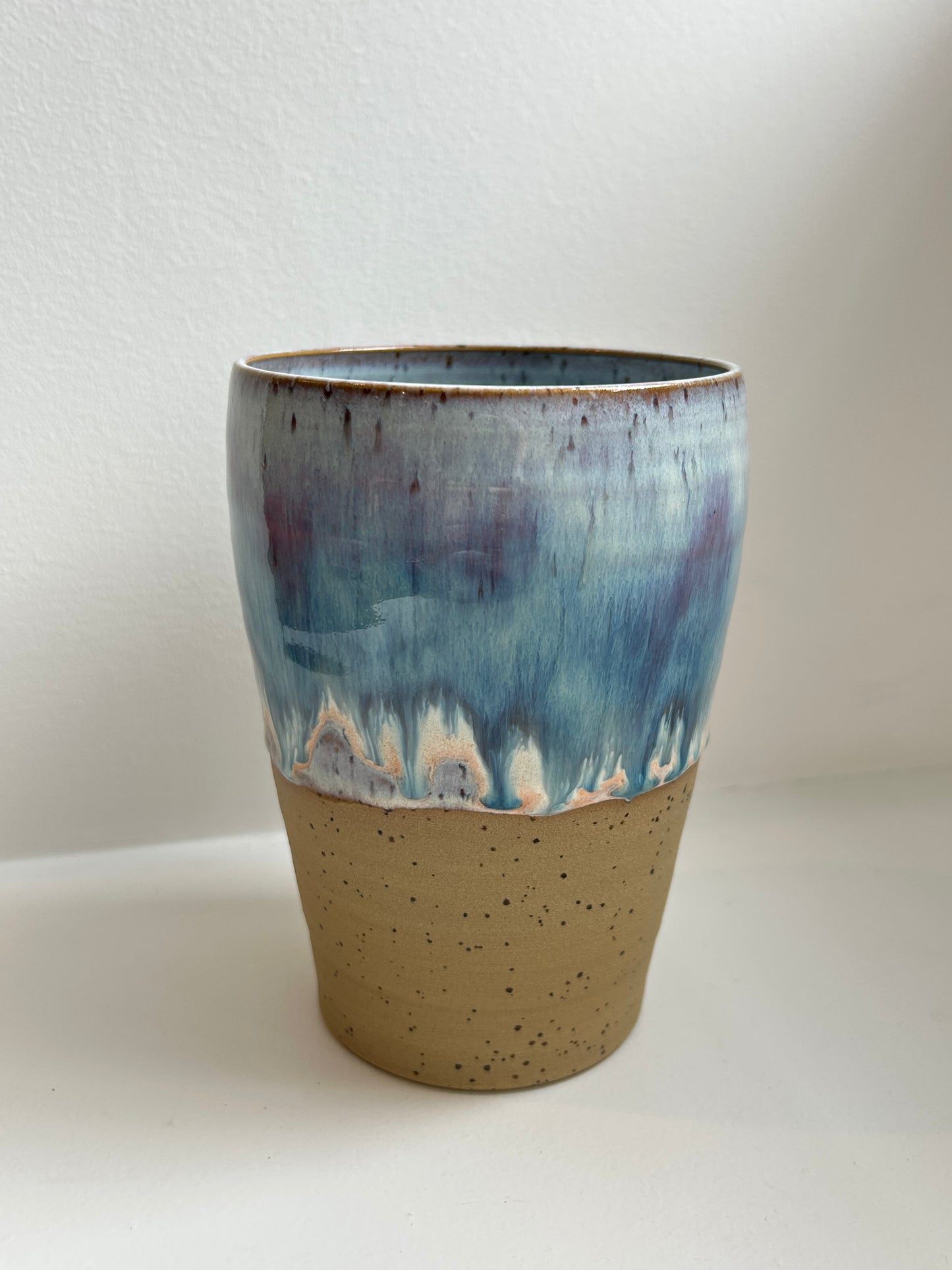 Speckled Pastel Purple Vase / Utensil Holder