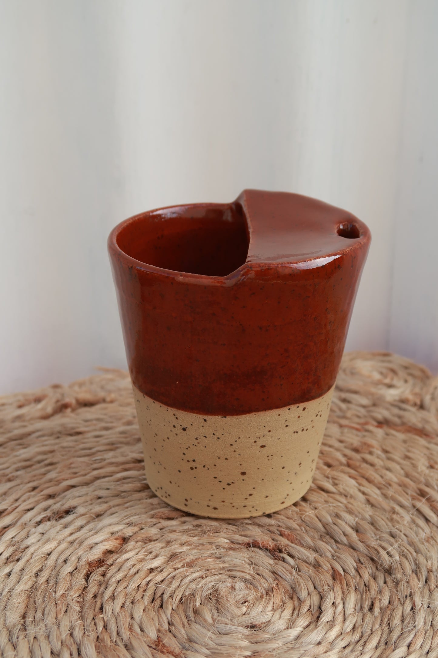 MADE TO ORDER : Speckled Burnt Sienna Handmade Travel Cup