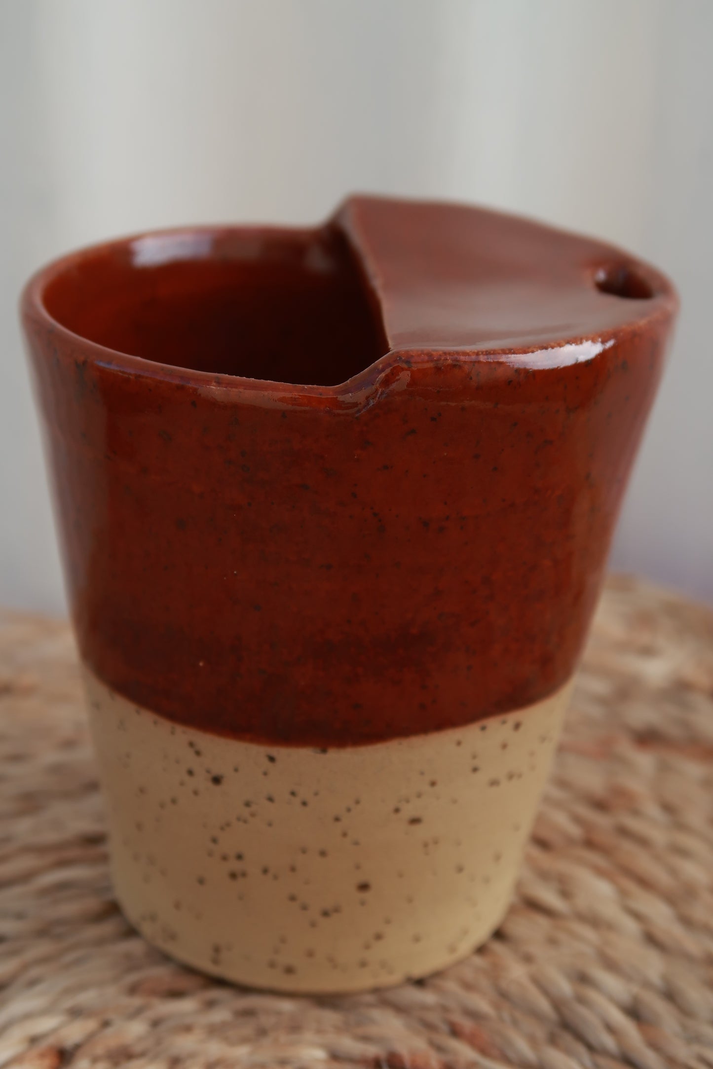 MADE TO ORDER : Speckled Burnt Sienna Handmade Travel Cup