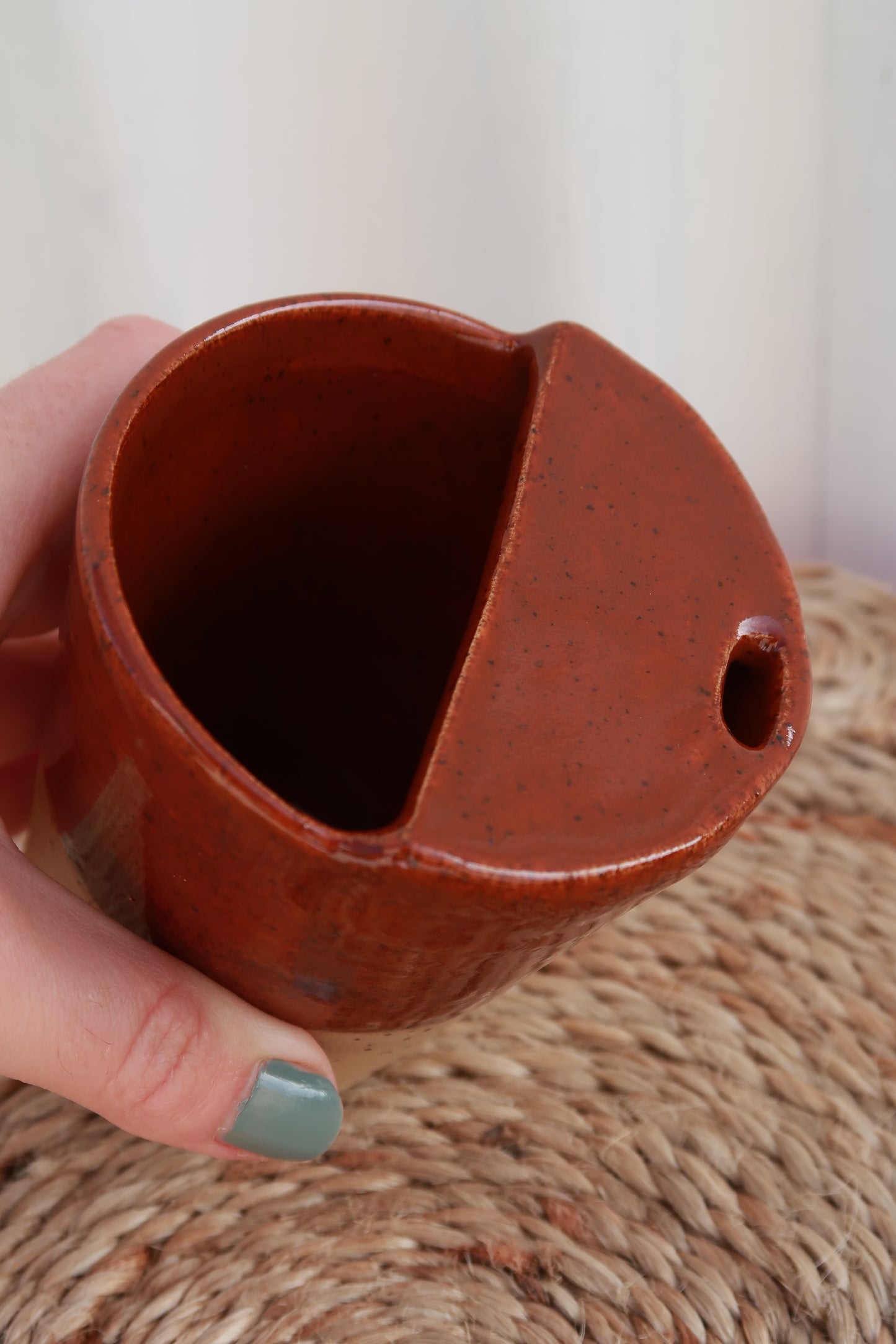 MADE TO ORDER : Speckled Burnt Sienna Handmade Travel Cup