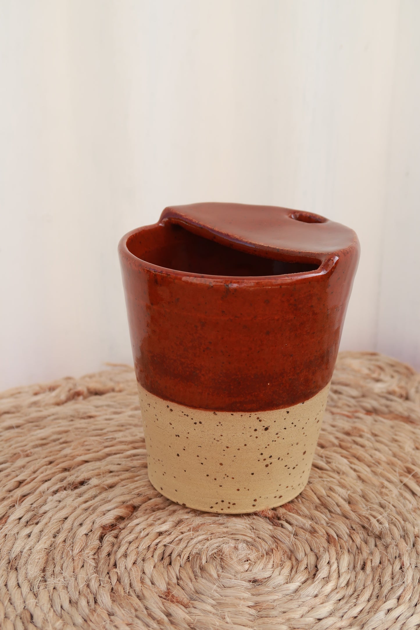 MADE TO ORDER : Speckled Burnt Sienna Handmade Travel Cup