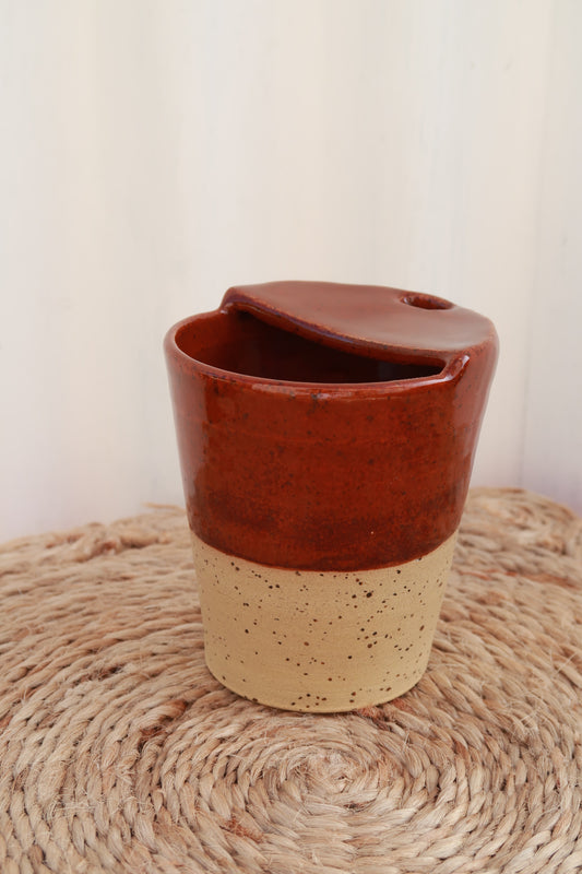 MADE TO ORDER : Speckled Burnt Sienna Handmade Travel Cup
