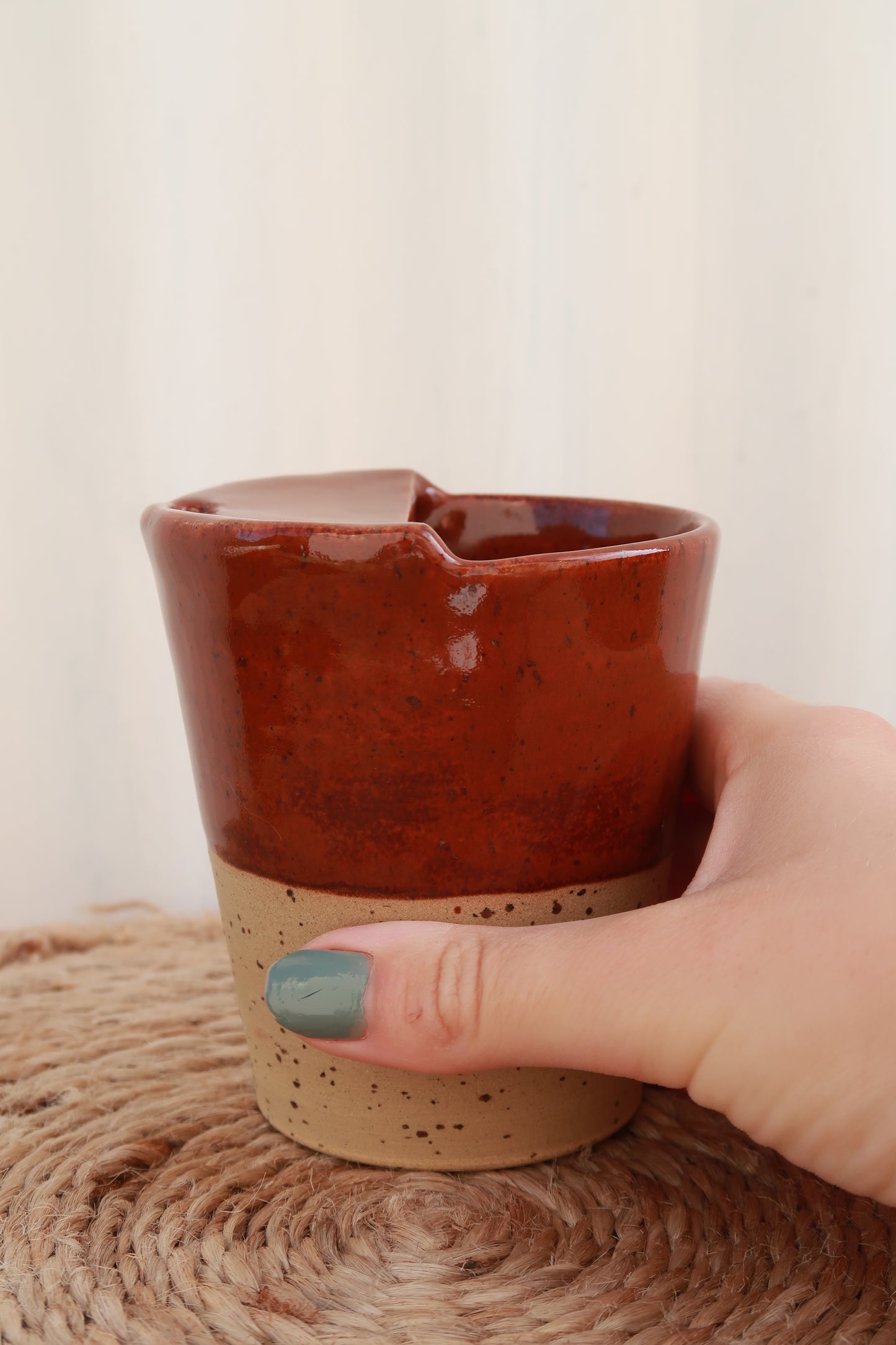 MADE TO ORDER : Speckled Burnt Sienna Handmade Travel Cup