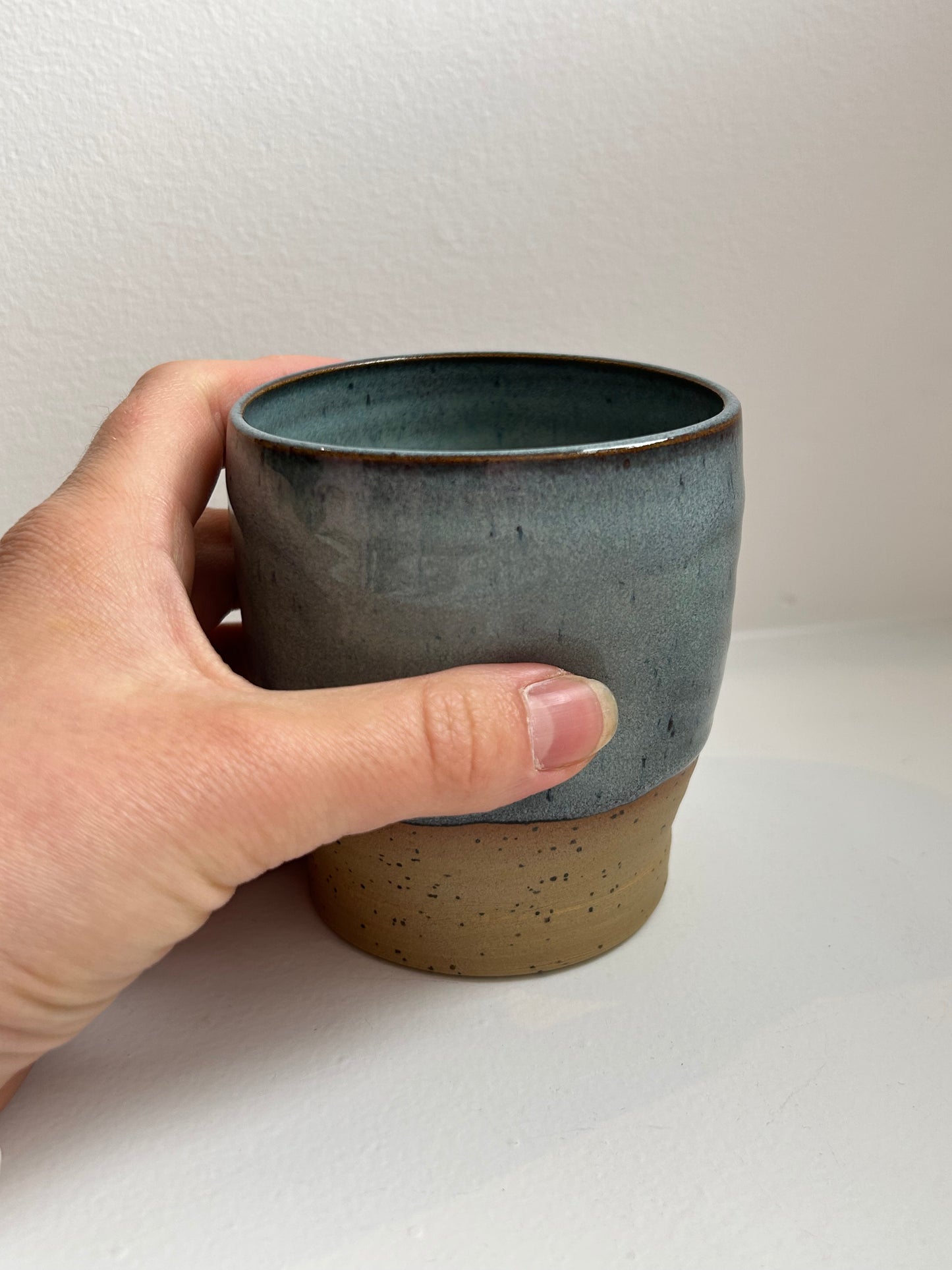 Speckled Blue Dimple Cup