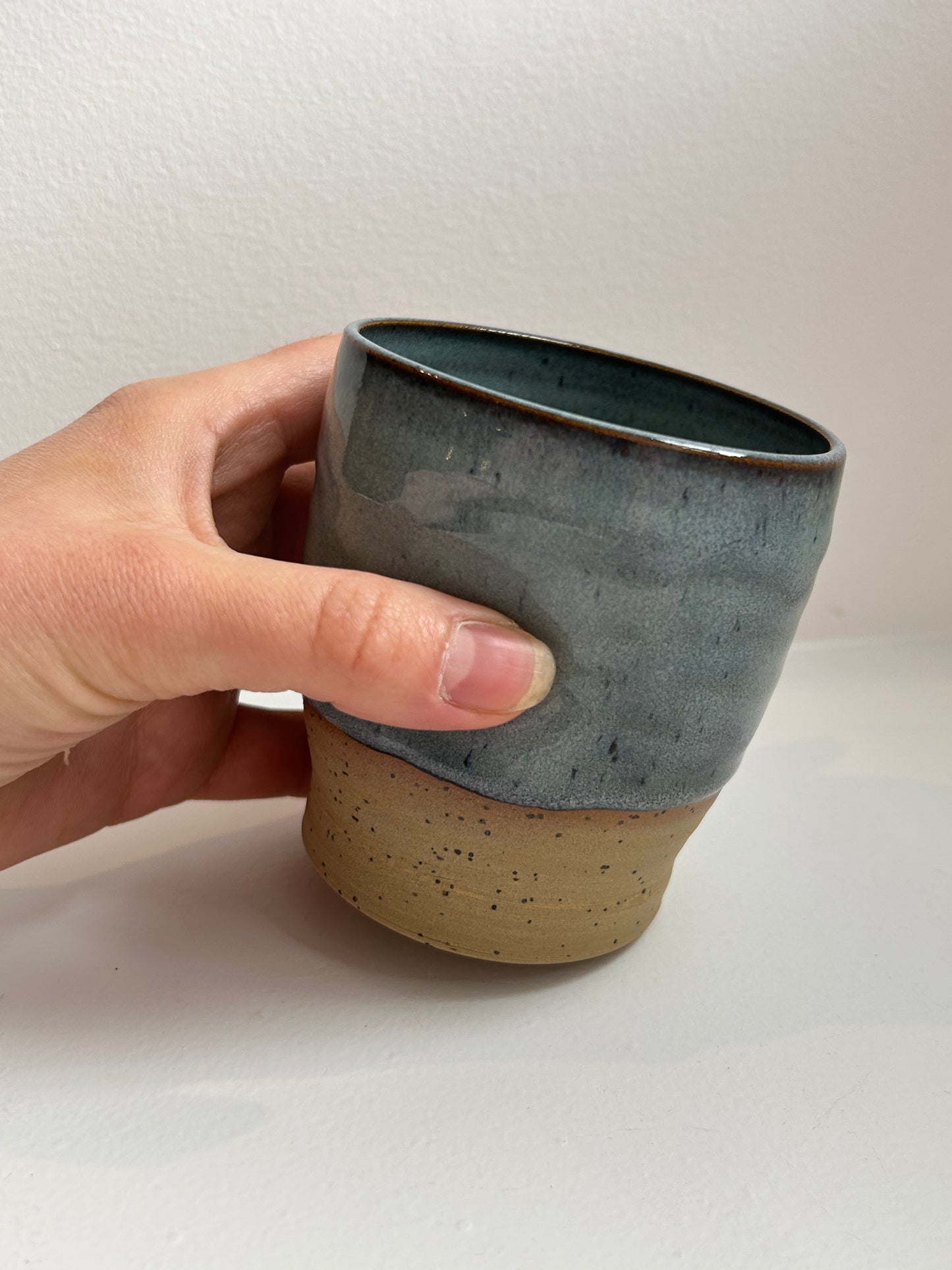 Speckled Blue Dimple Cup