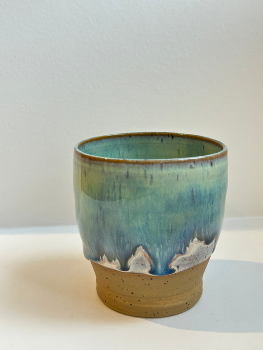 Sea Green Blue Dimple Cup