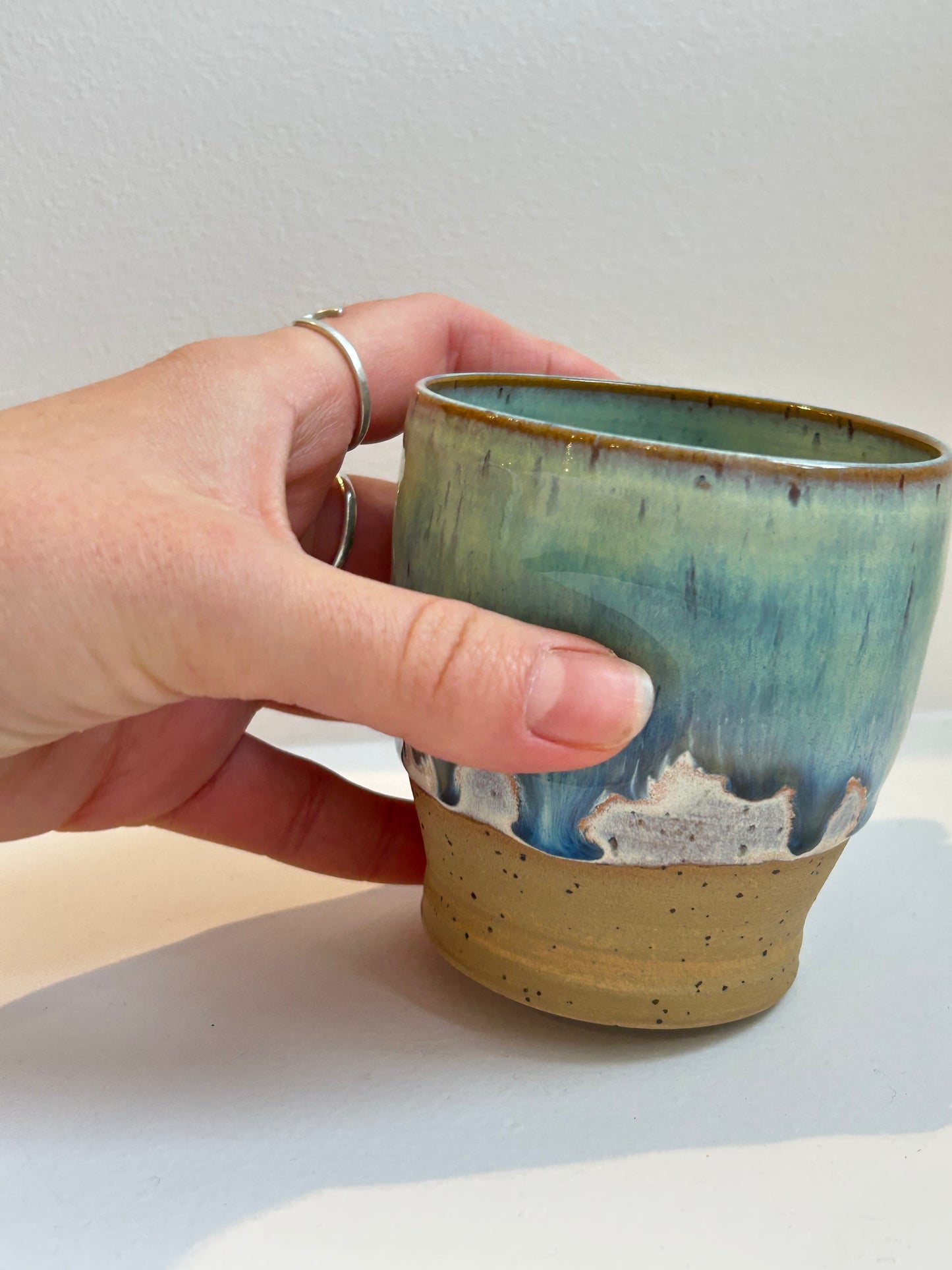 Sea Green Blue Dimple Cup