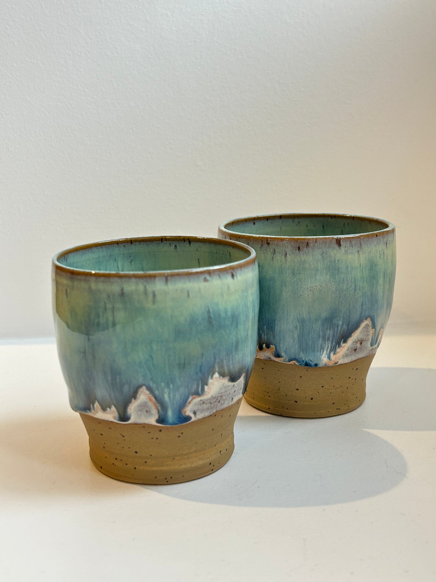 Sea Green Blue Dimple Cup