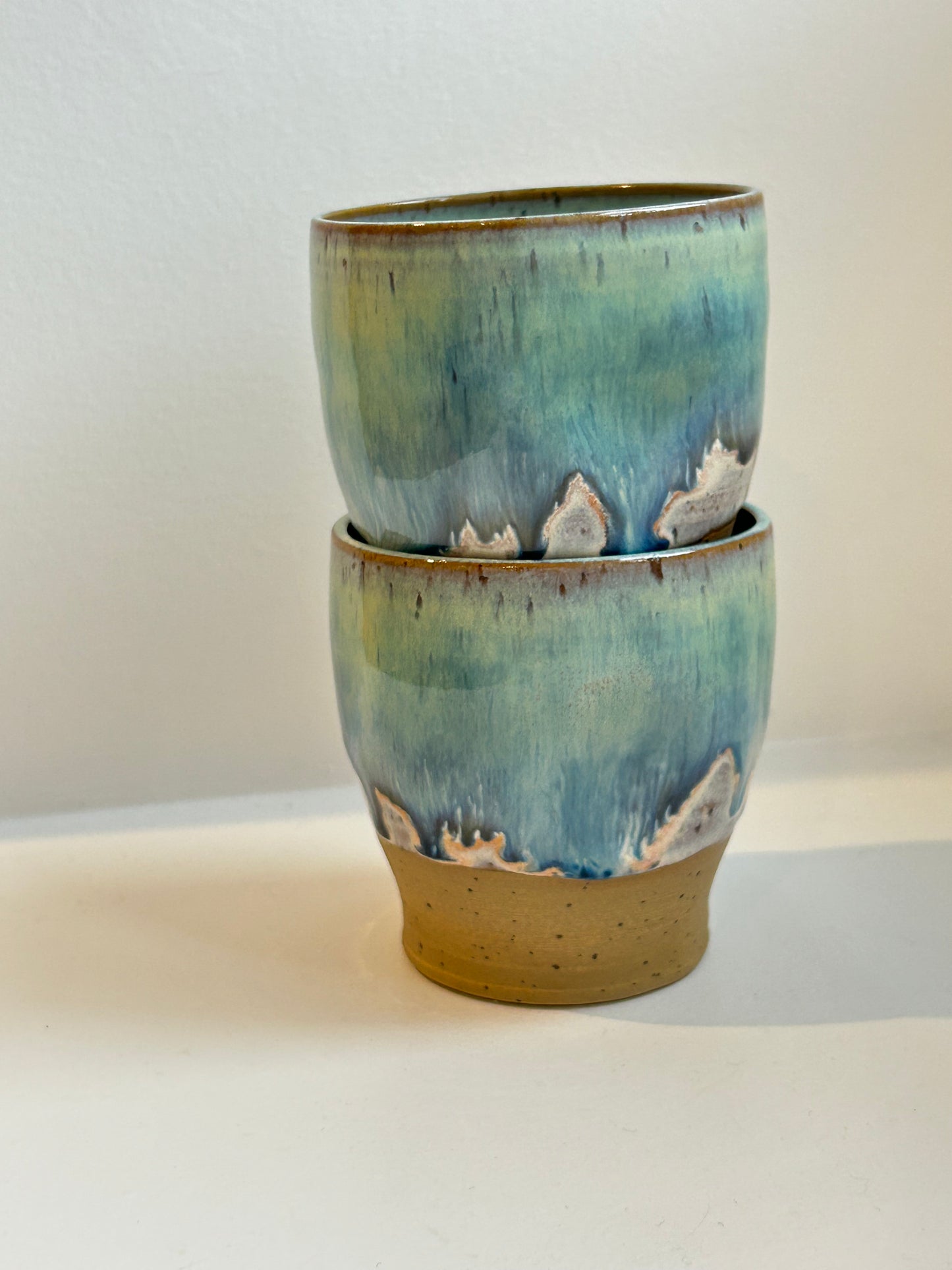 Sea Green Blue Dimple Cup