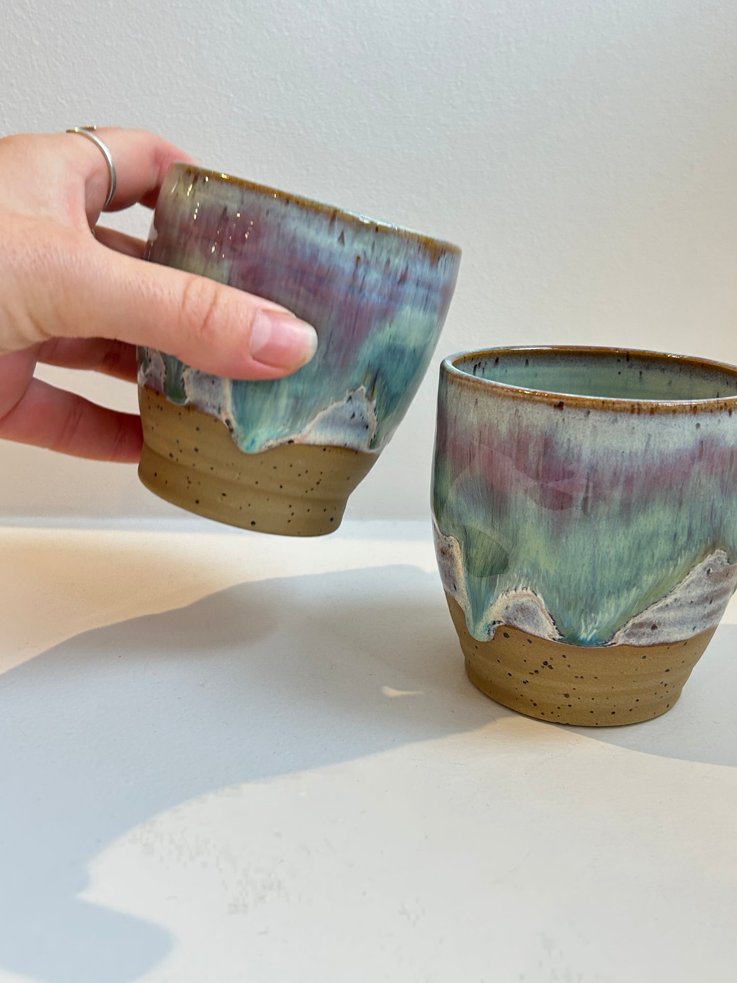 Sea Green Lilac Dimple Cup